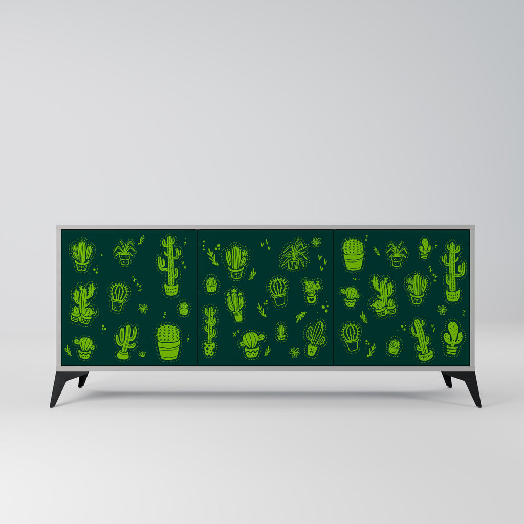 Buffet 3 portes DESERT GREEN finition grise