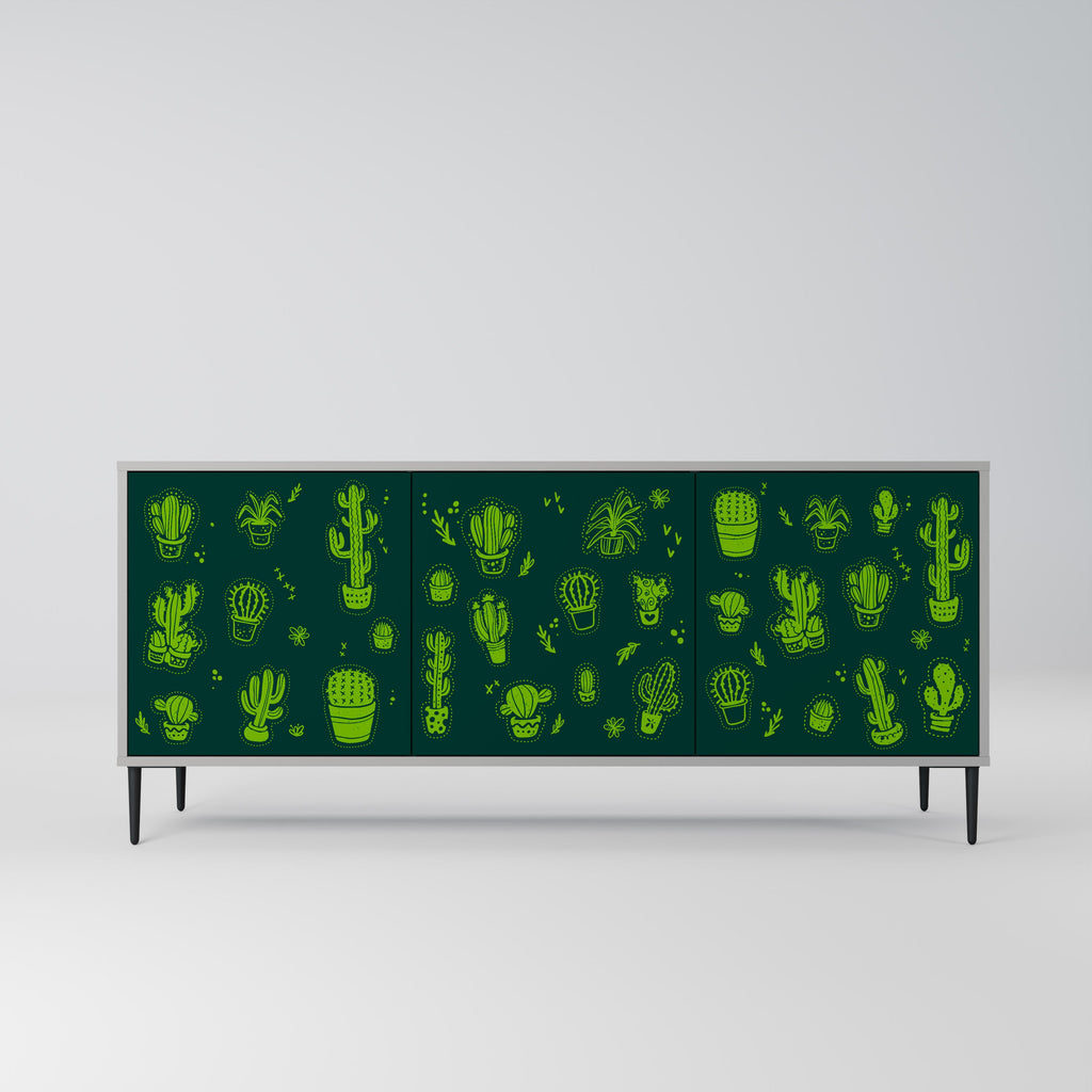 Buffet 3 portes DESERT GREEN finition grise