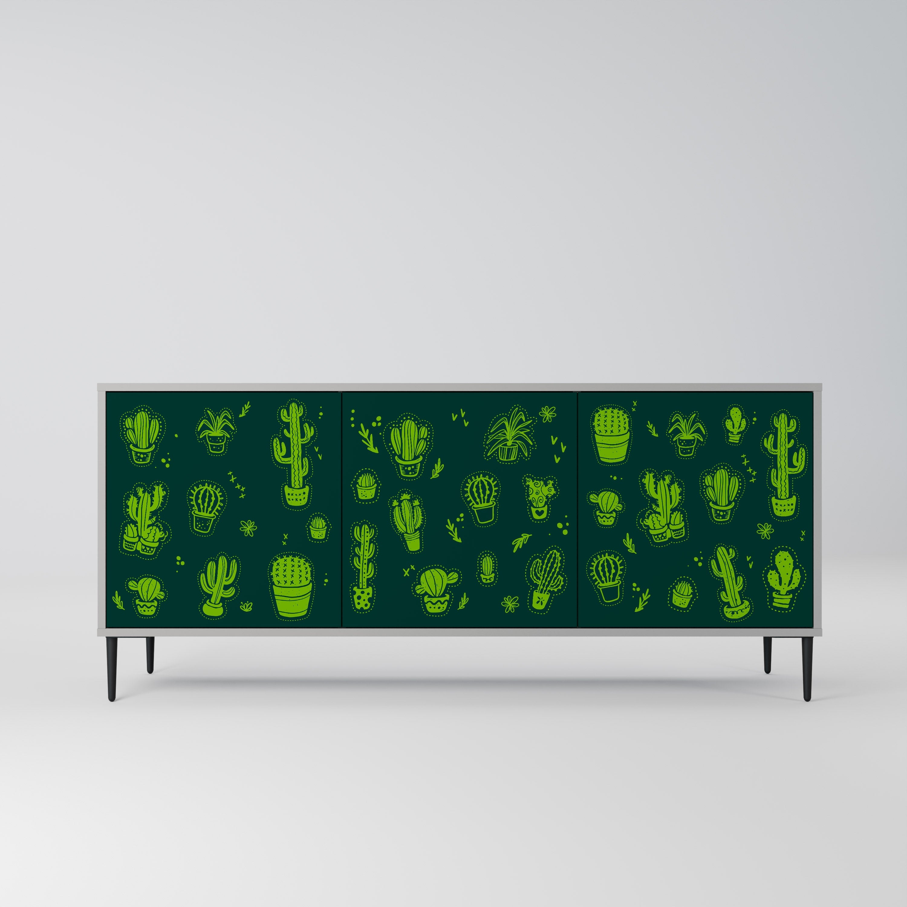 Buffet 3 portes DESERT GREEN finition grise