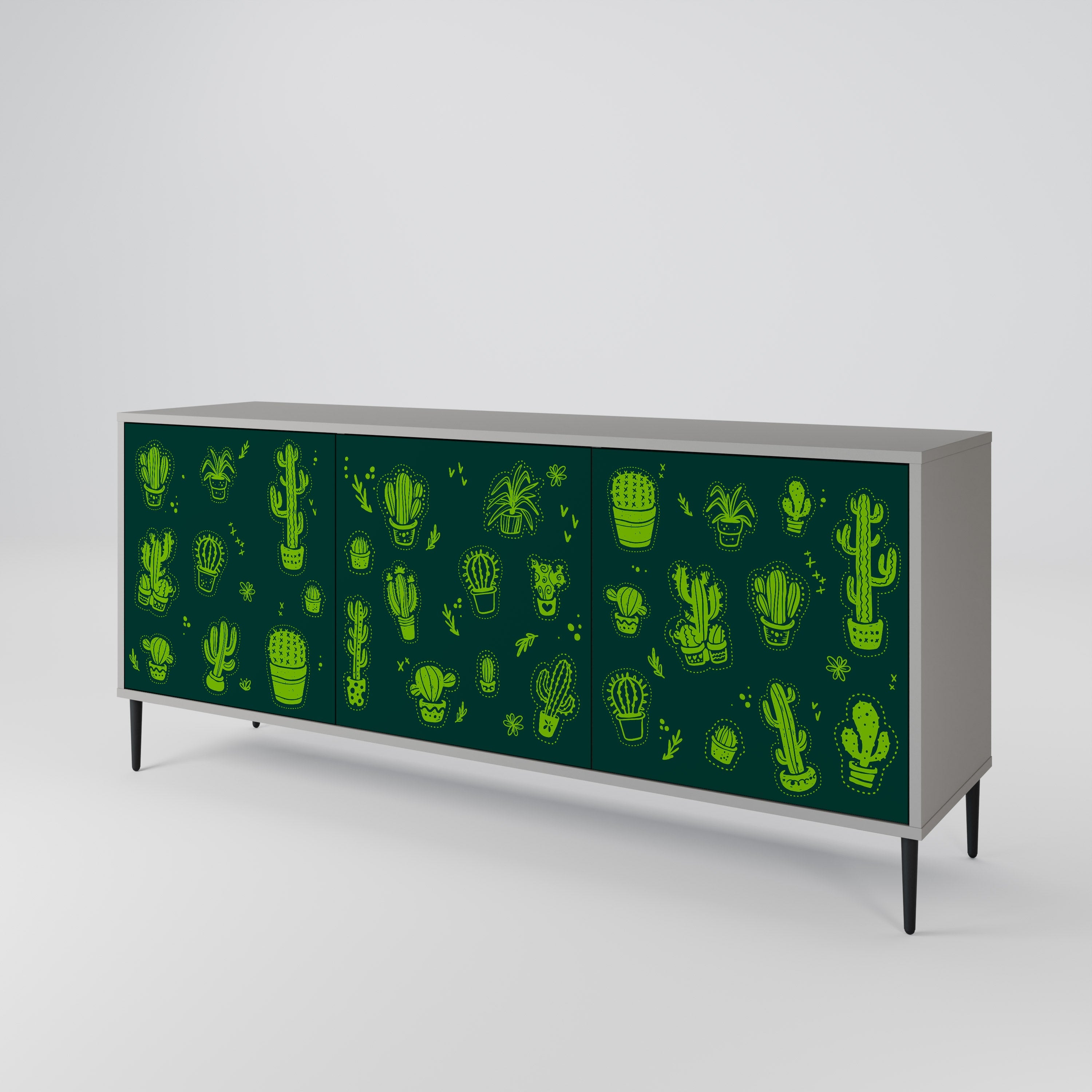 Buffet 3 portes DESERT GREEN finition grise