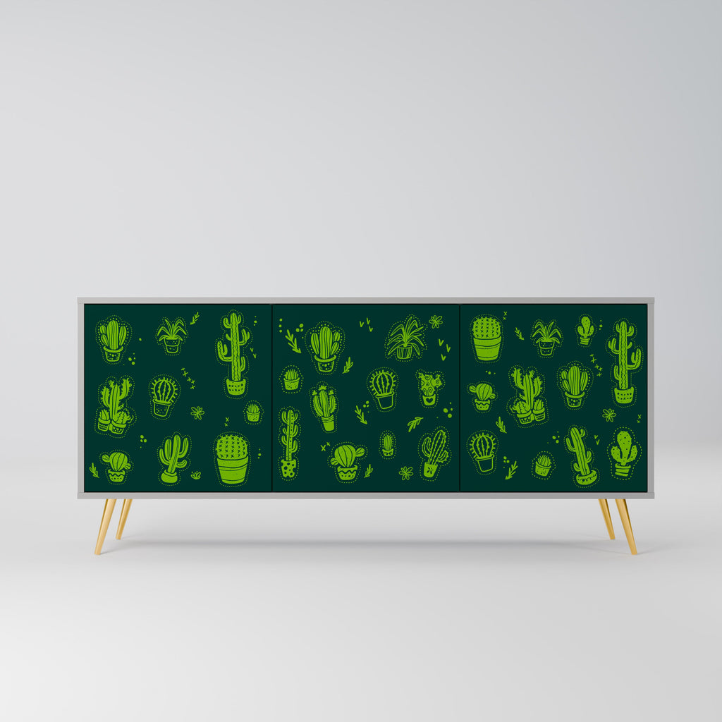 Buffet 3 portes DESERT GREEN finition grise