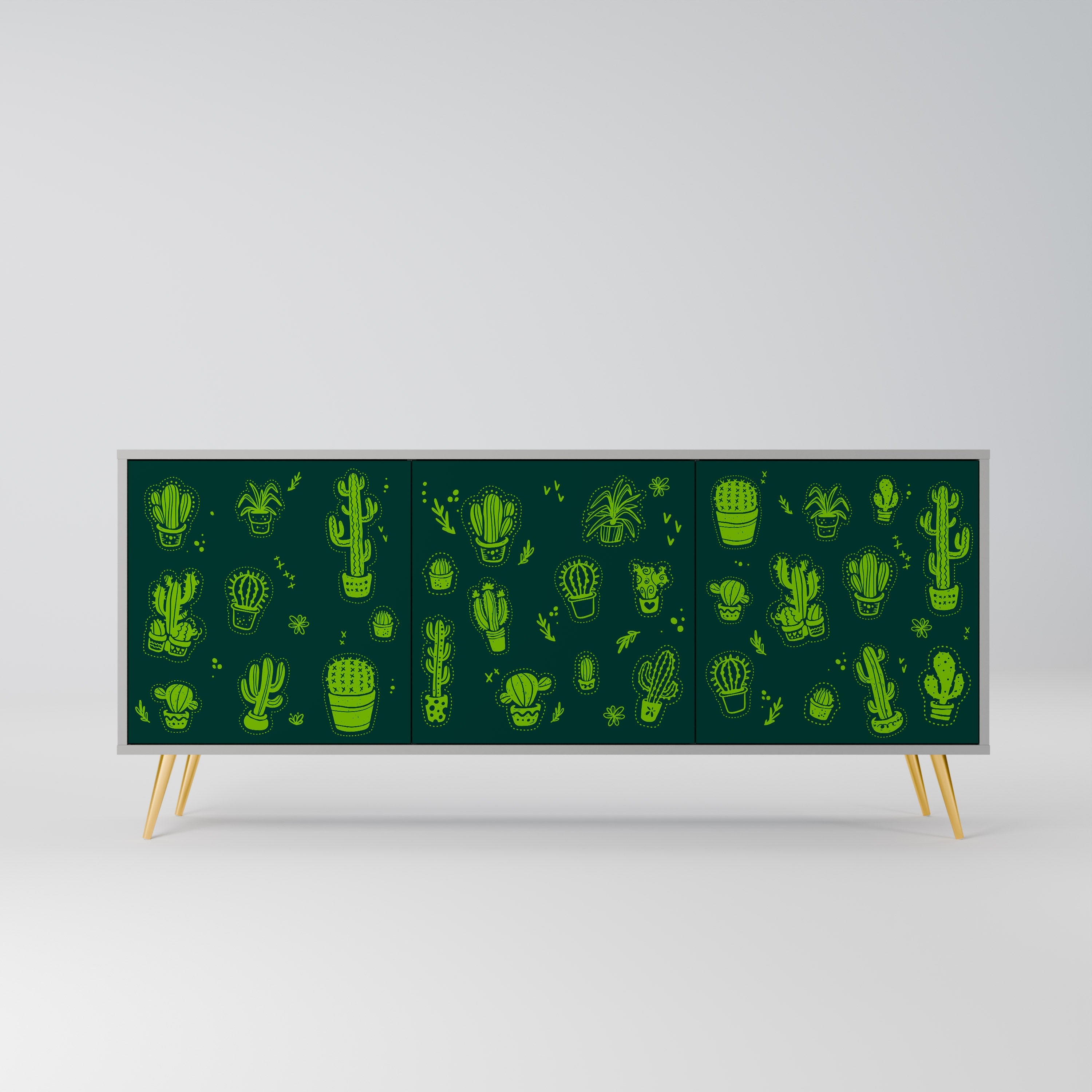 Buffet 3 portes DESERT GREEN finition grise