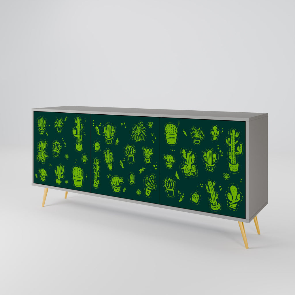 Buffet 3 portes DESERT GREEN finition grise
