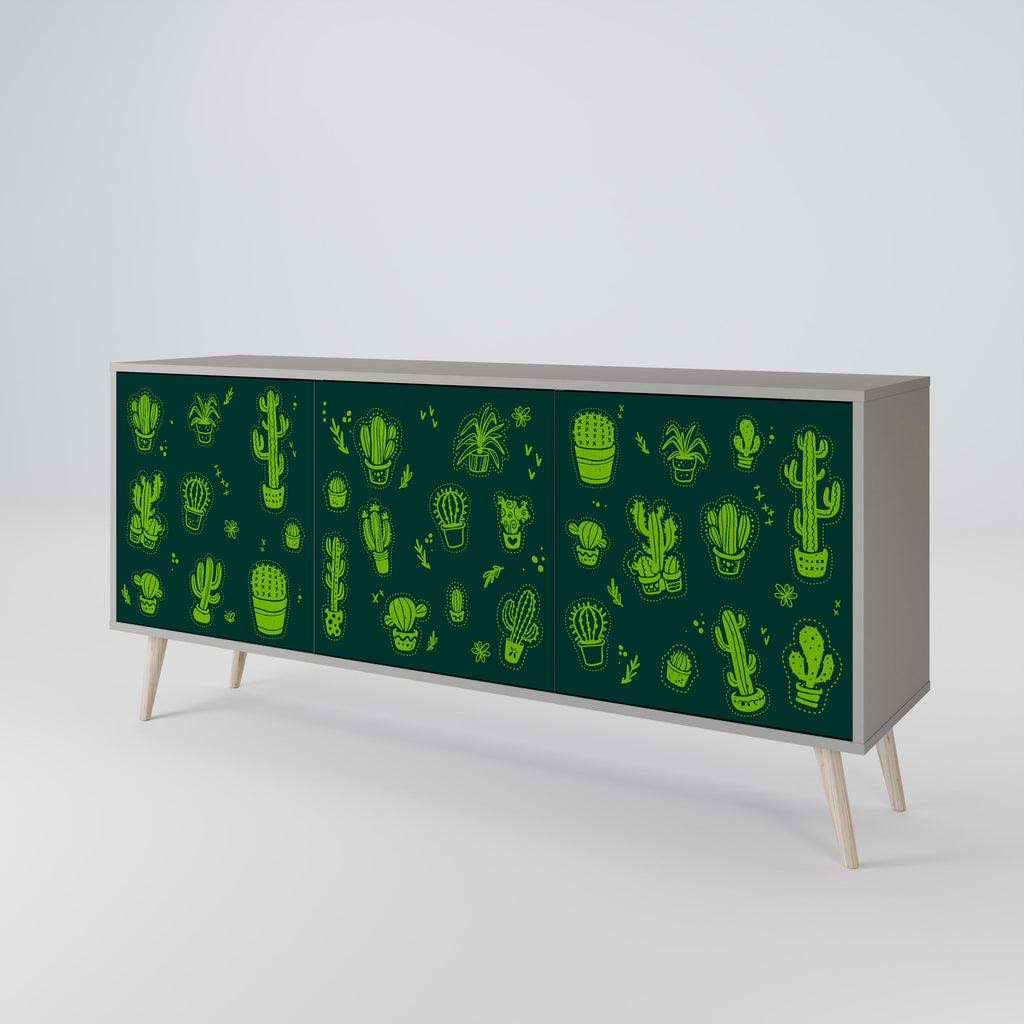 Buffet 3 portes DESERT GREEN finition grise
