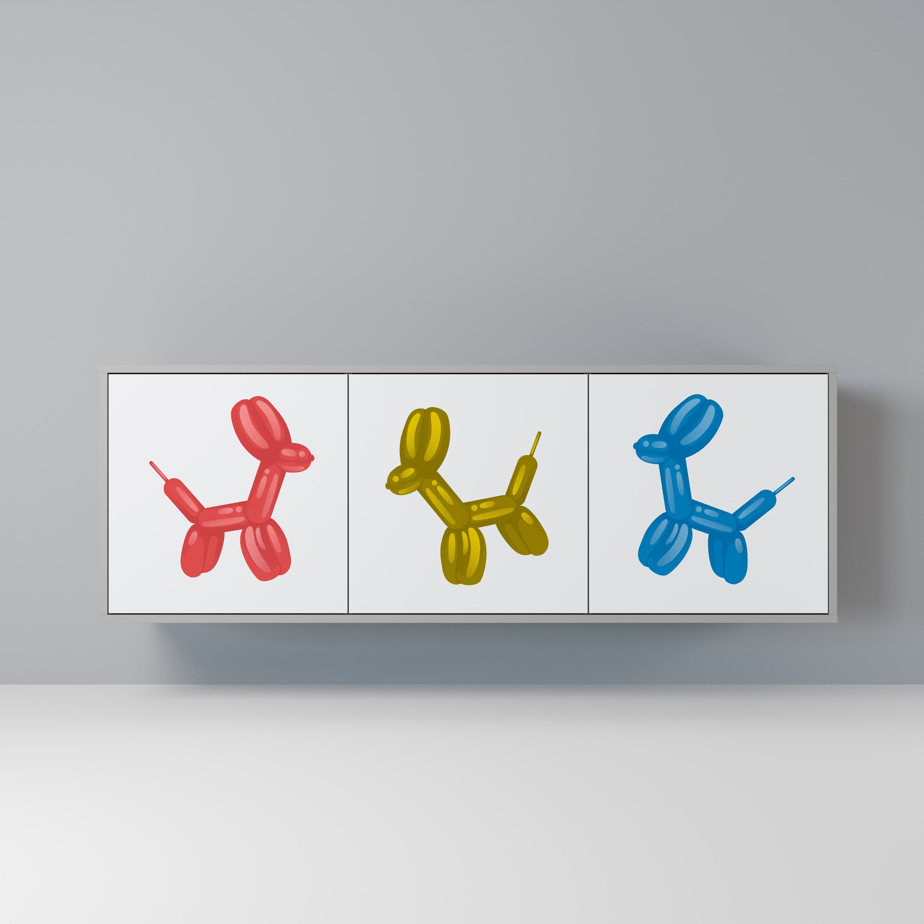 Buffet 3 portes CHILDHOOD MEMORY en finition grise