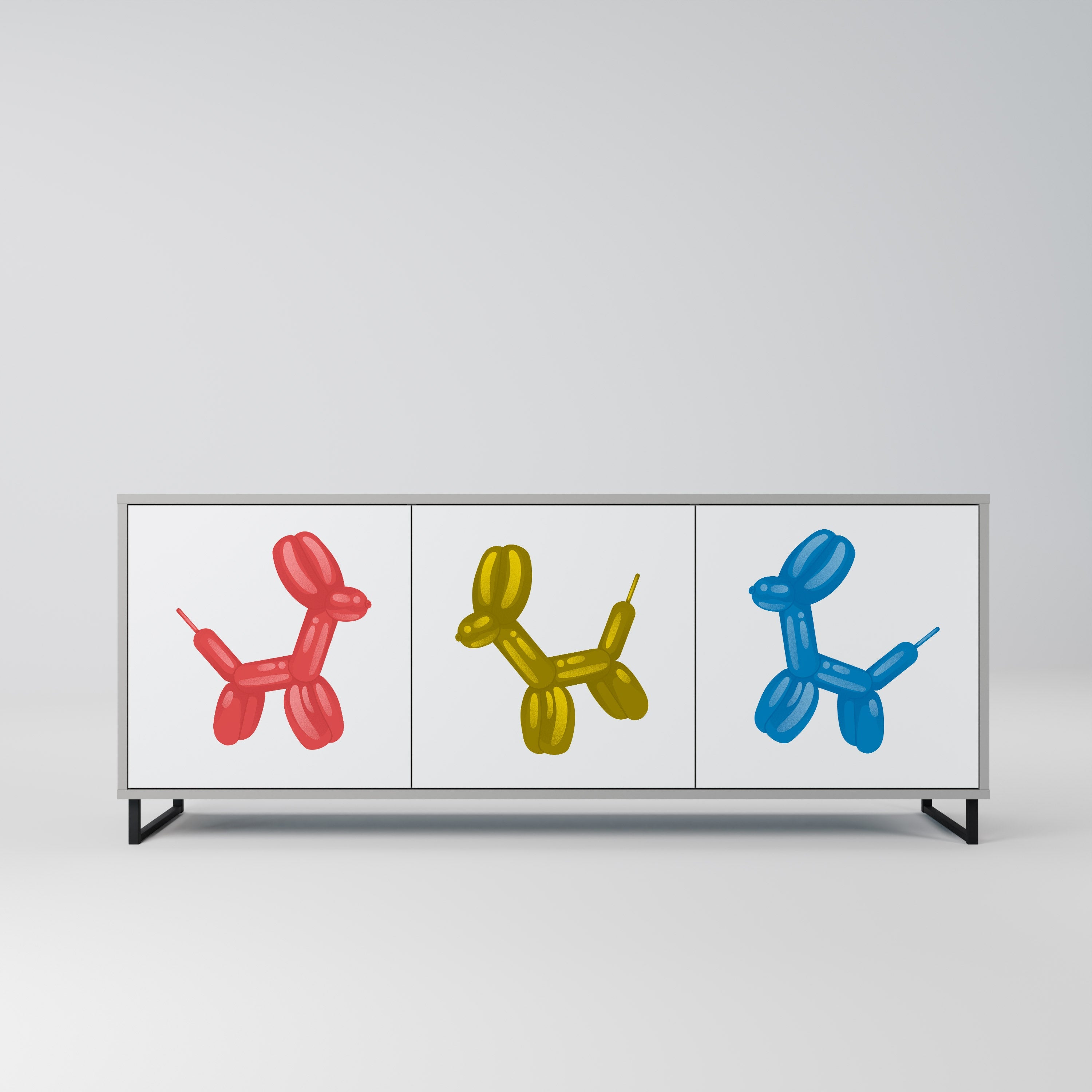 Buffet 3 portes CHILDHOOD MEMORY en finition grise