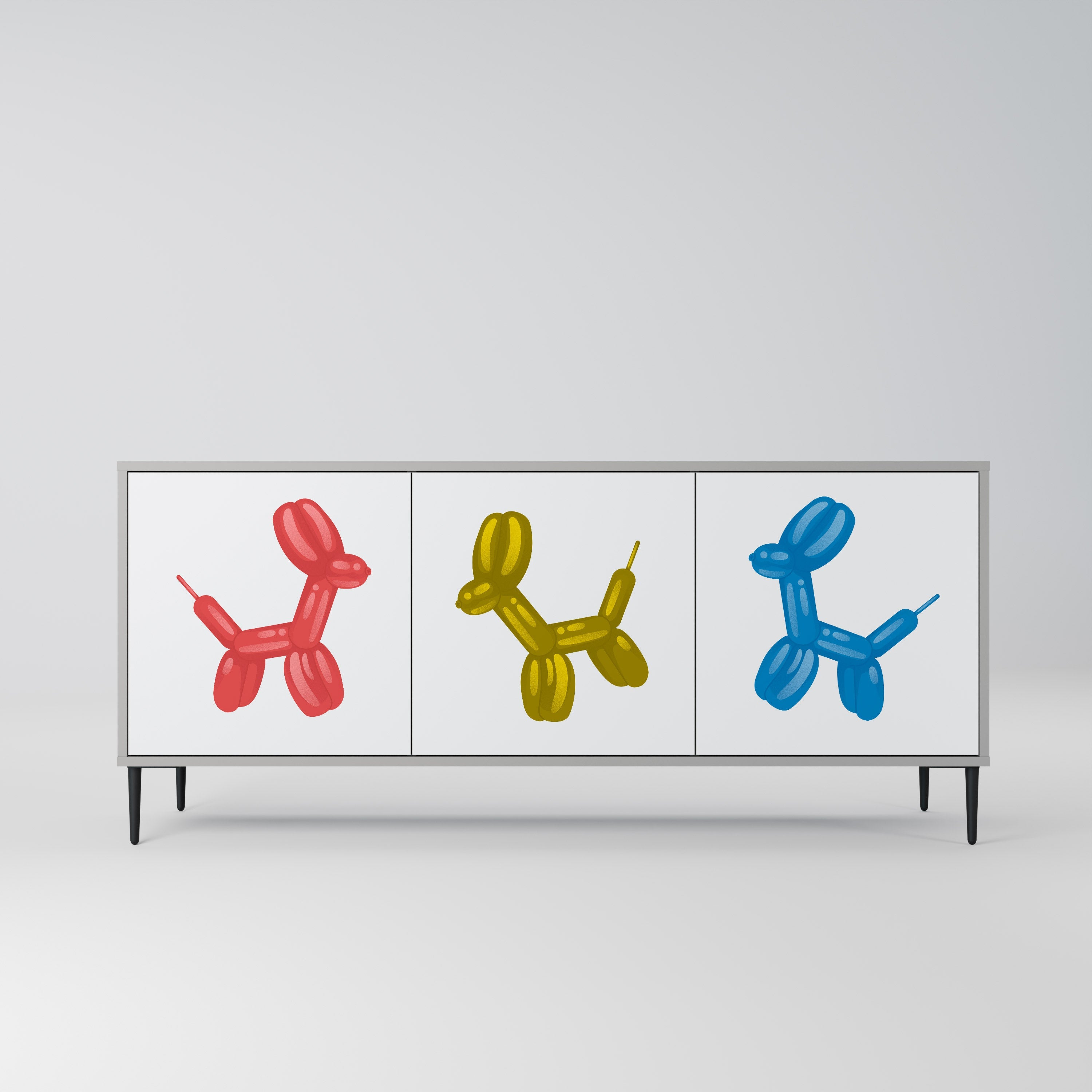 Buffet 3 portes CHILDHOOD MEMORY en finition grise