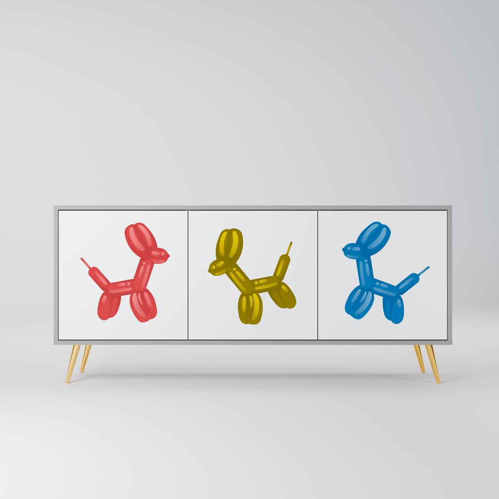 CHILDHOOD MEMORY 3-Door Sideboard in Grey Finish