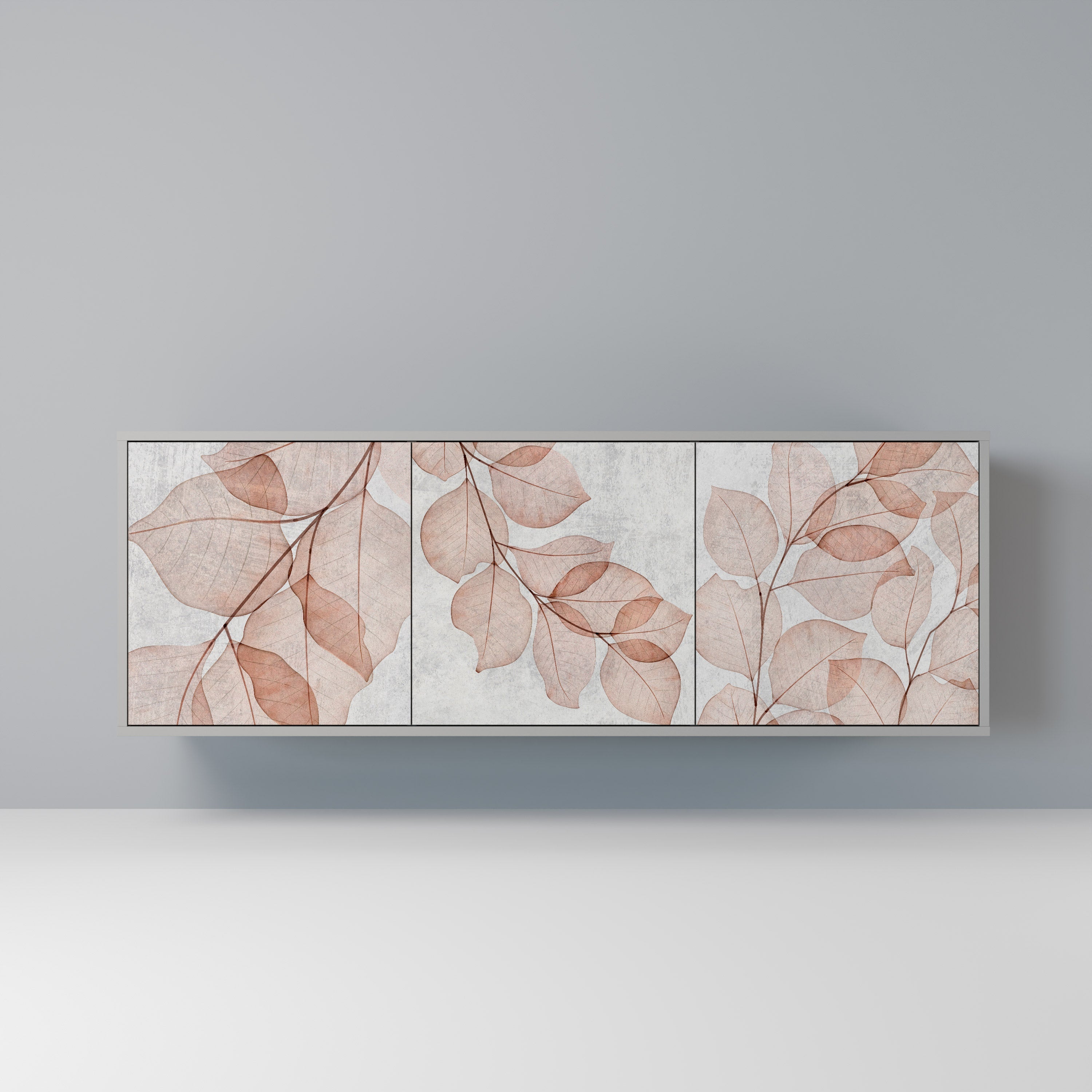 Buffet 3 portes AUTUMN FRAGILITY, finition grise