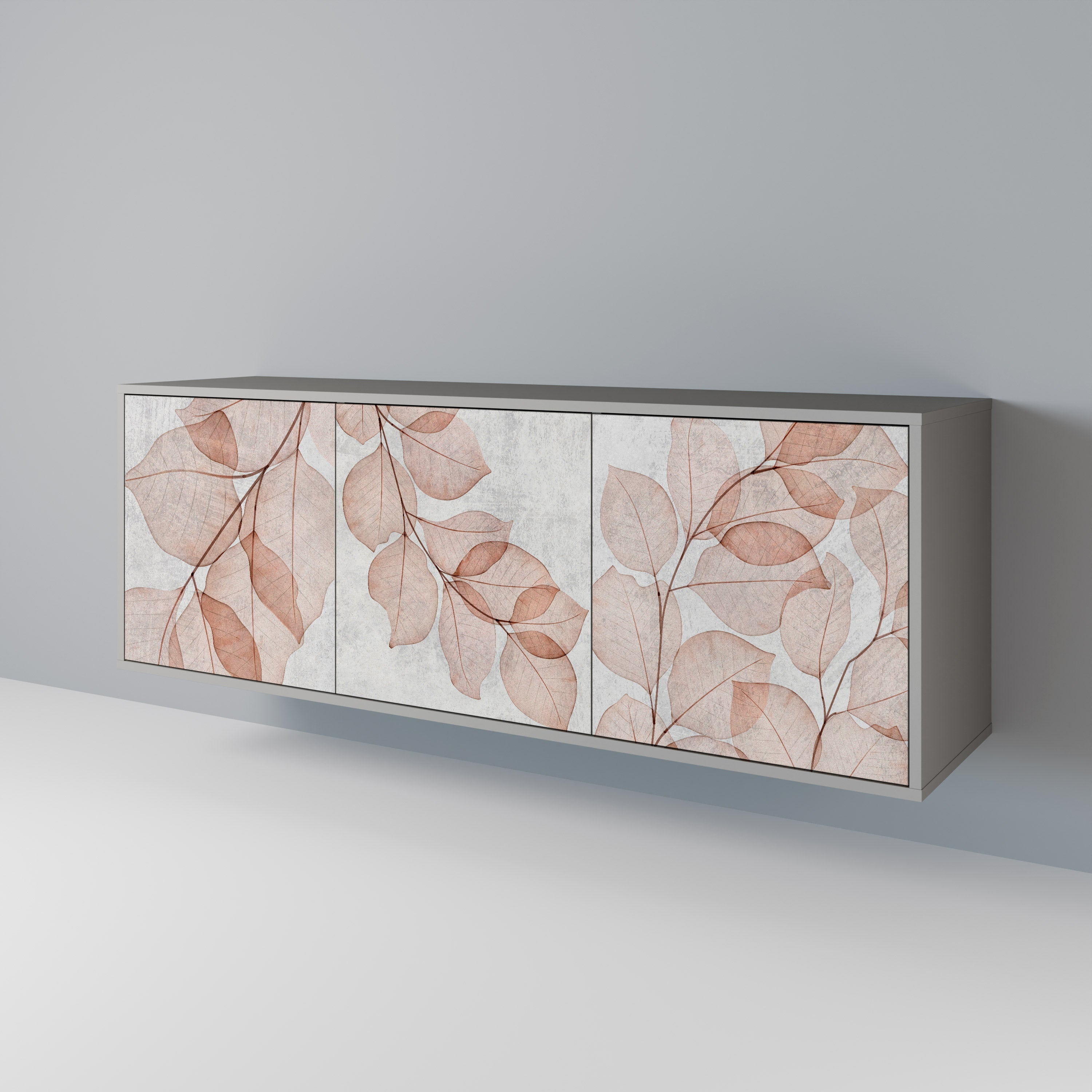 Buffet 3 portes AUTUMN FRAGILITY, finition grise