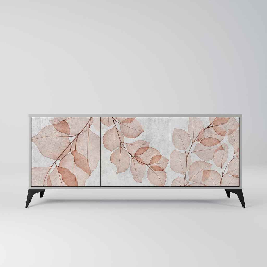 Buffet 3 portes AUTUMN FRAGILITY, finition grise