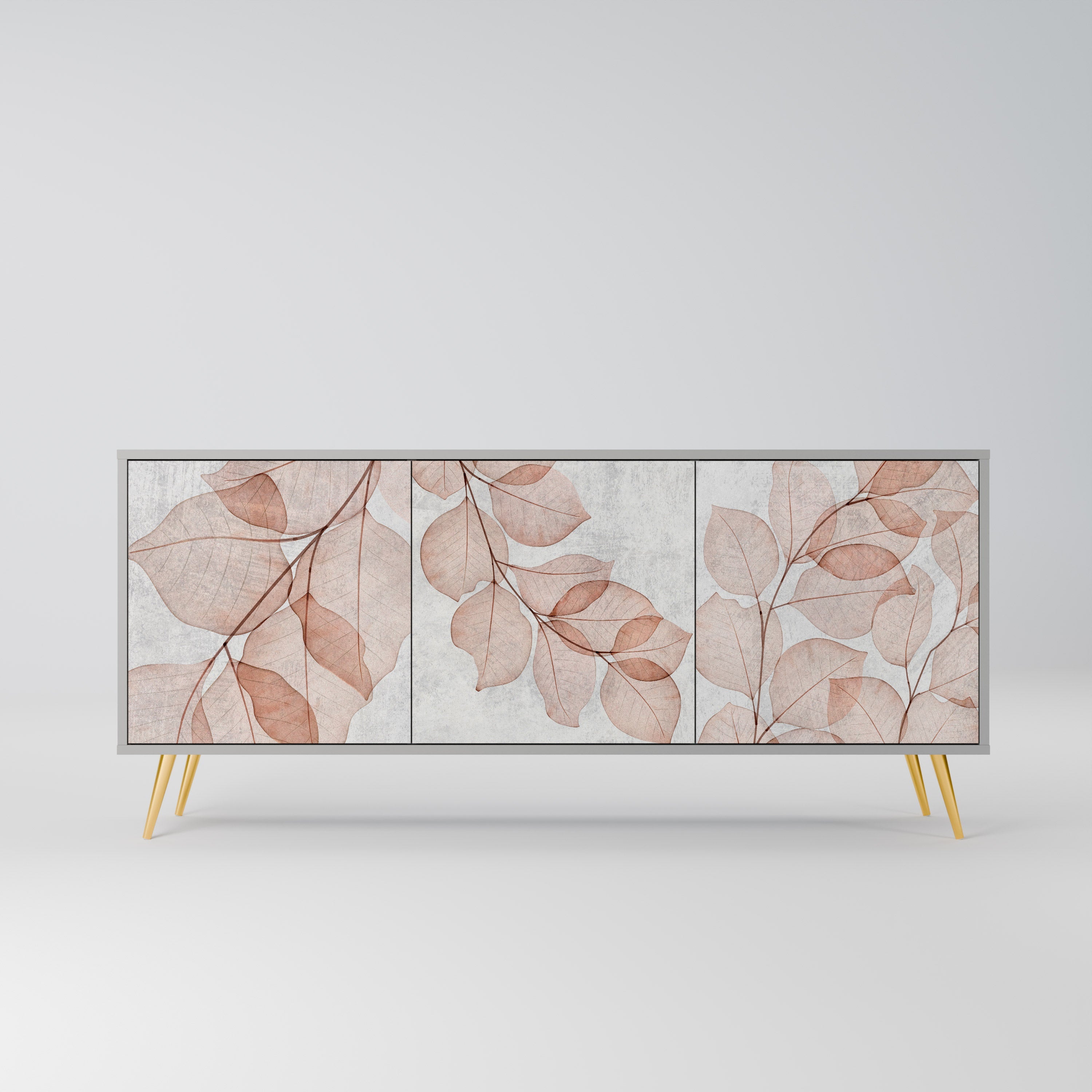 Buffet 3 portes AUTUMN FRAGILITY, finition grise