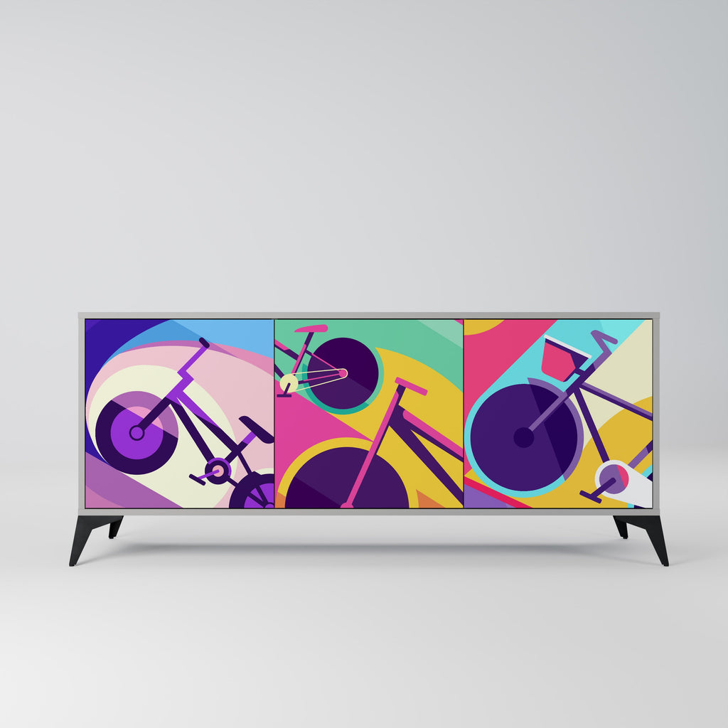 Buffet 3 portes BIKE DREAMS finition grise