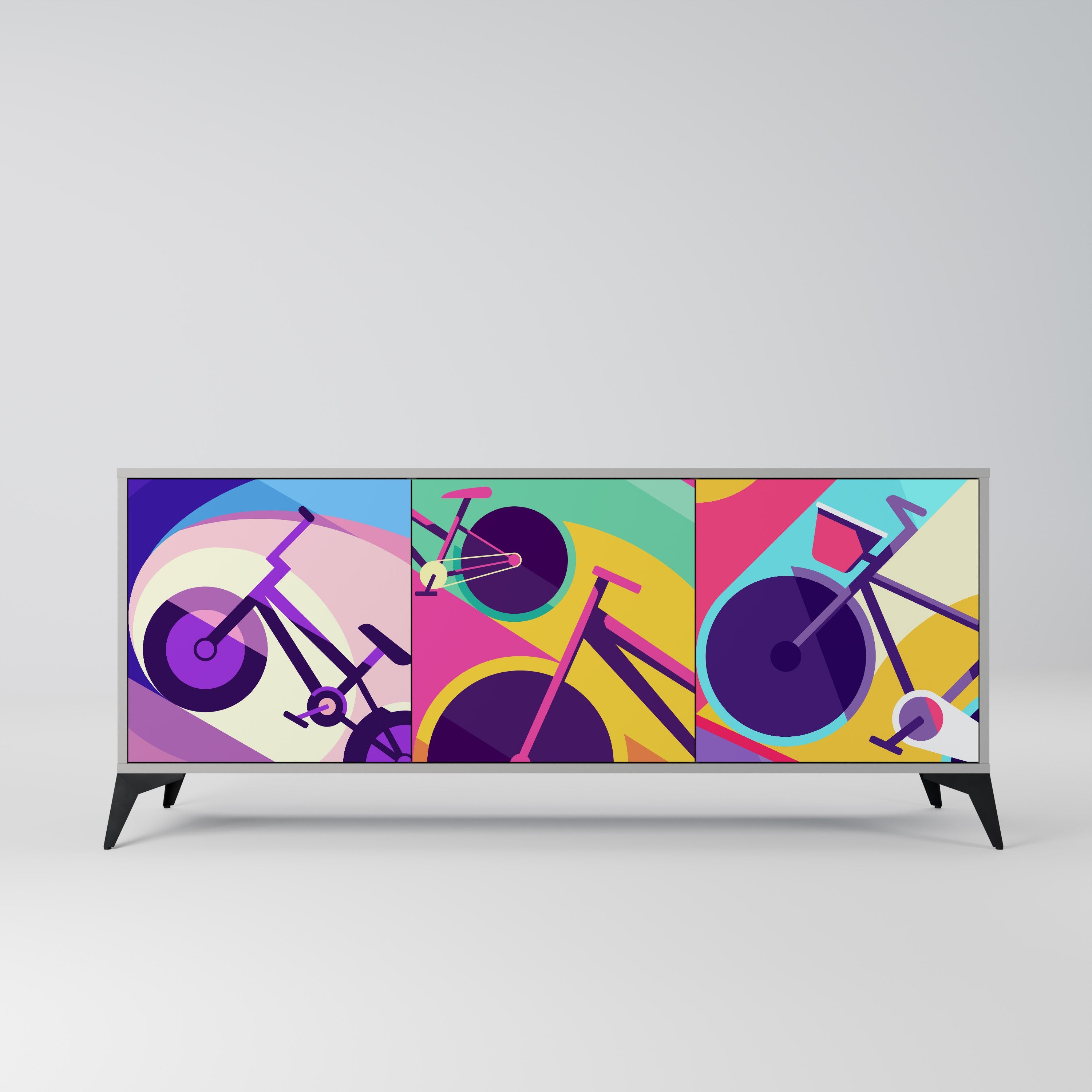 Buffet 3 portes BIKE DREAMS finition grise