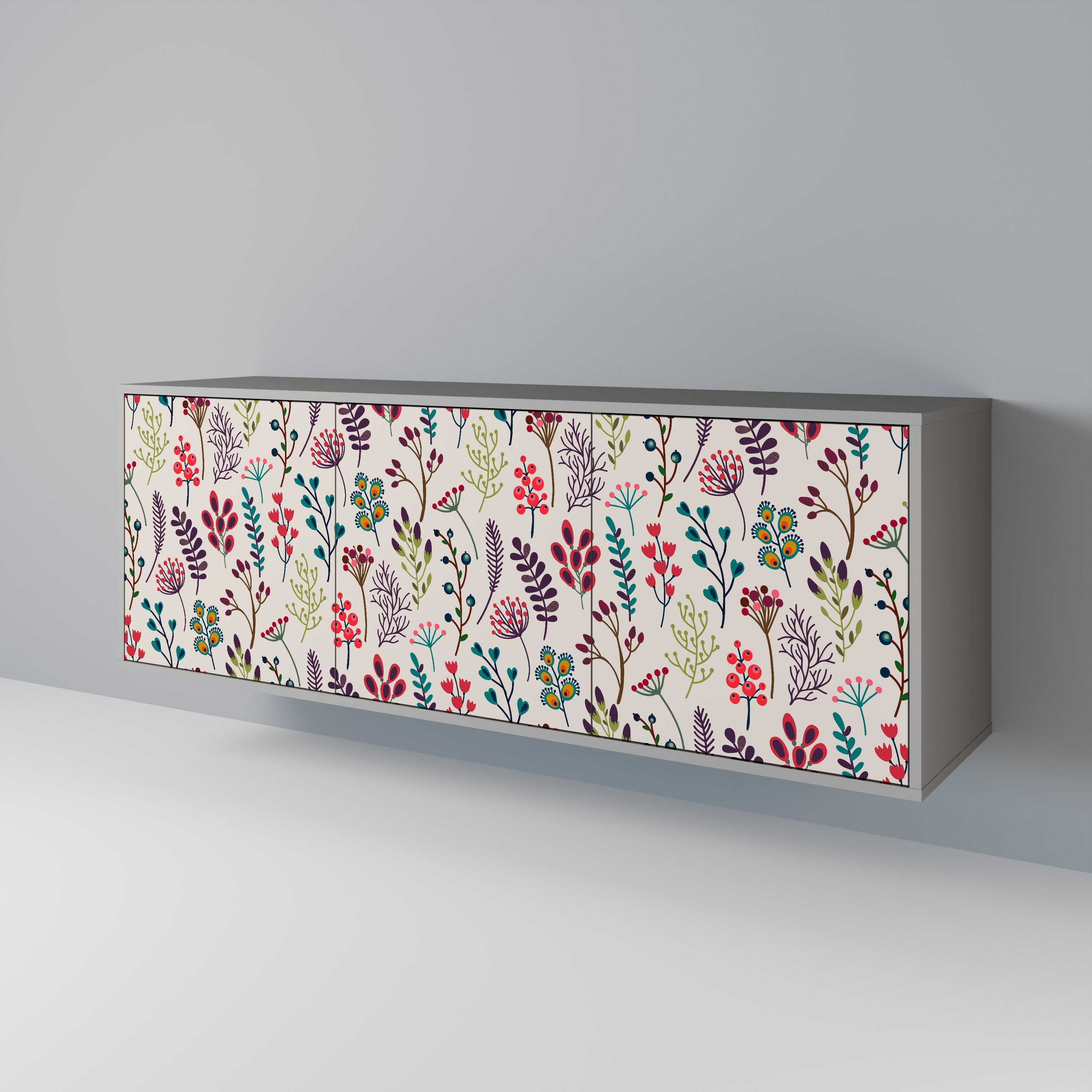 Buffet 3 portes AUTUMN SUNDRIES en finition grise