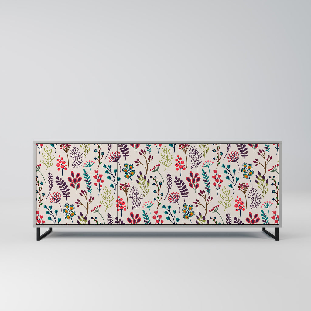 Buffet 3 portes AUTUMN SUNDRIES en finition grise