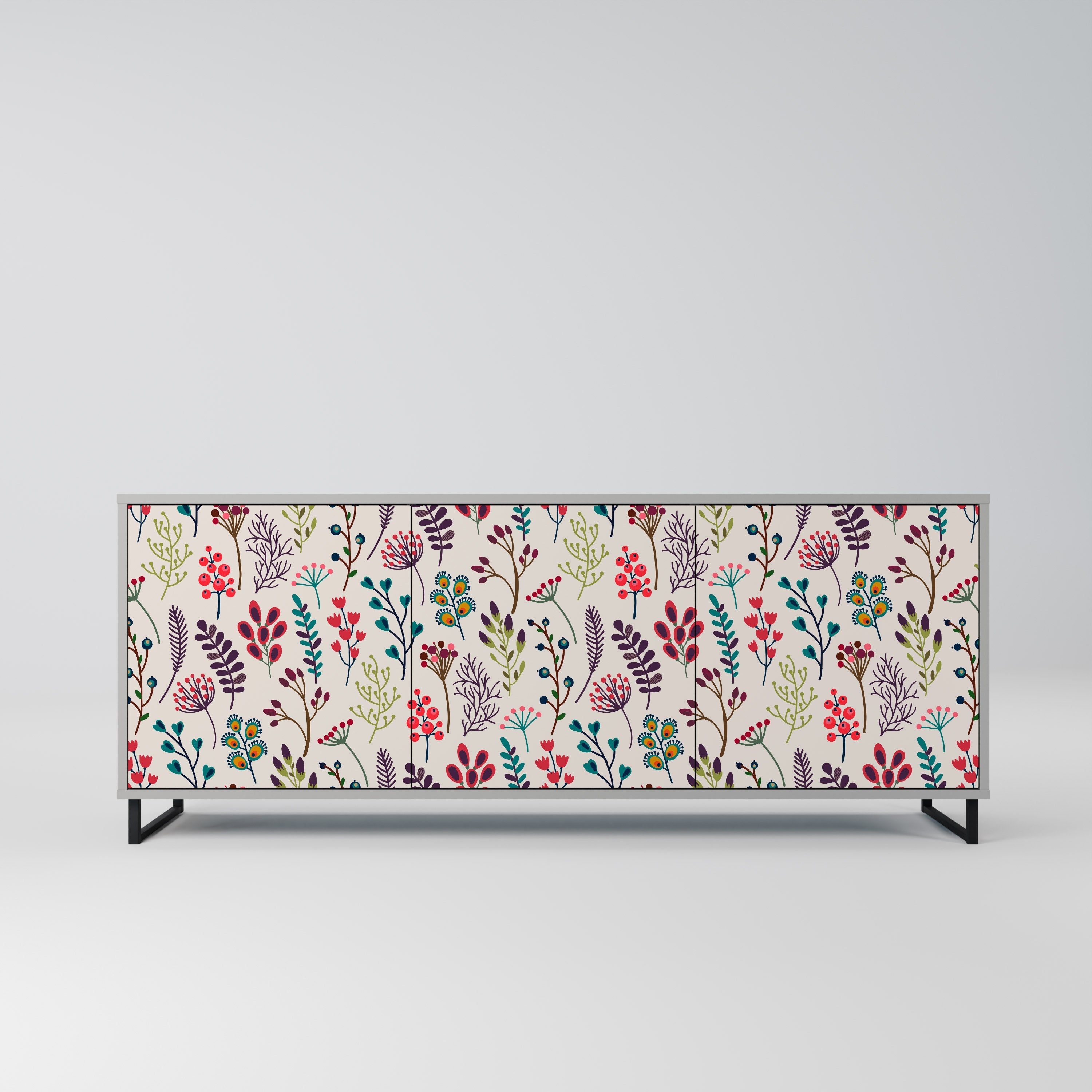 Buffet 3 portes AUTUMN SUNDRIES en finition grise