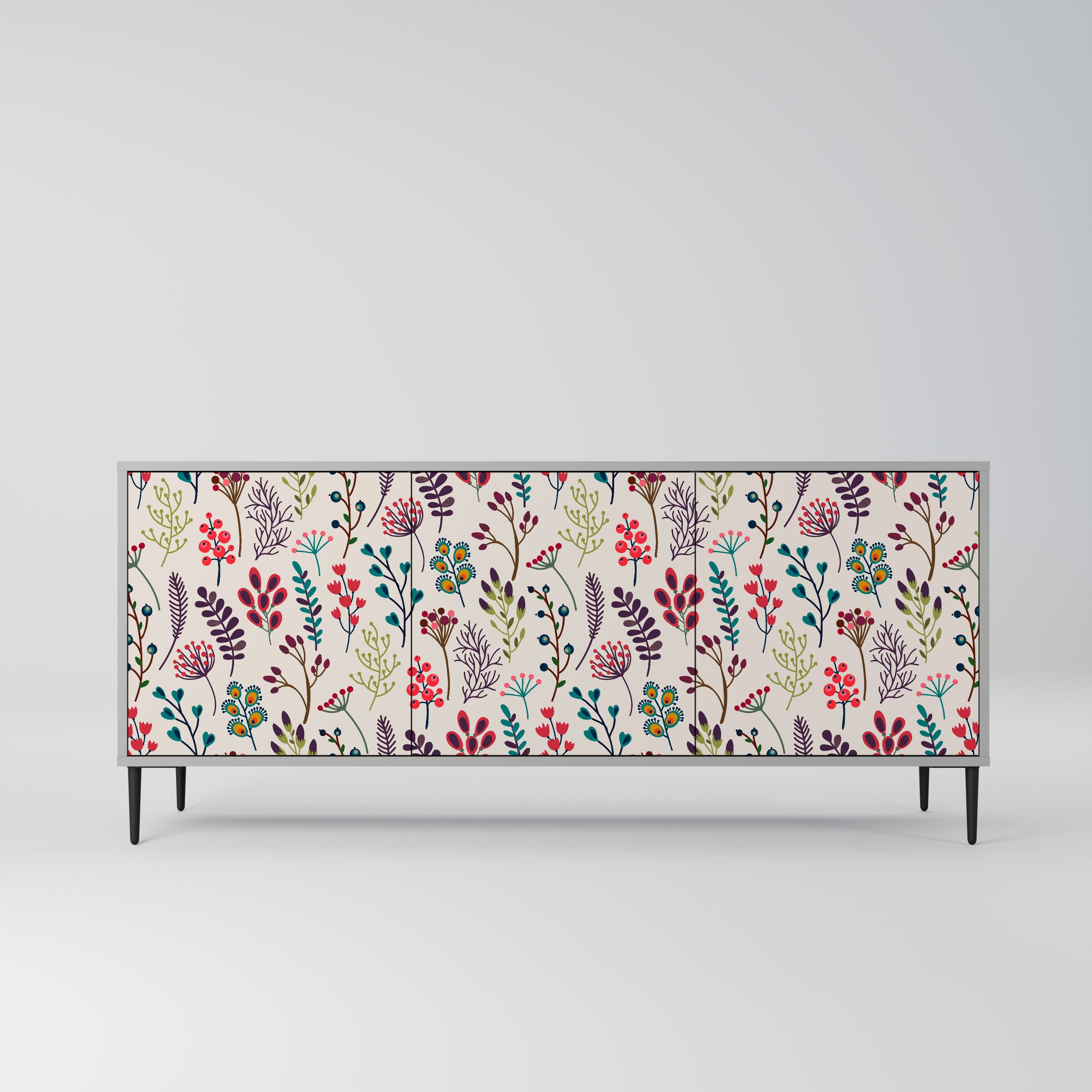 Buffet 3 portes AUTUMN SUNDRIES en finition grise