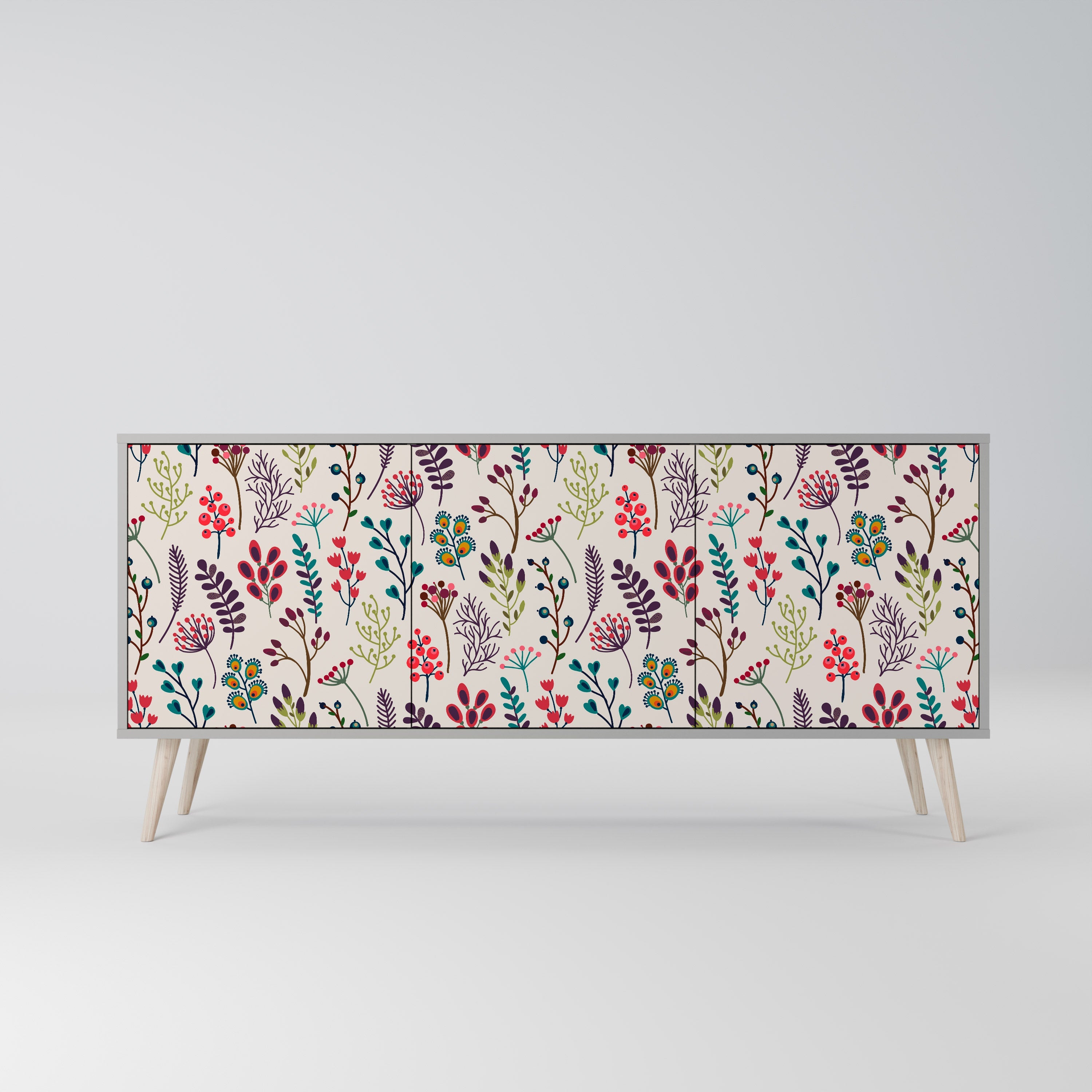 Buffet 3 portes AUTUMN SUNDRIES en finition grise