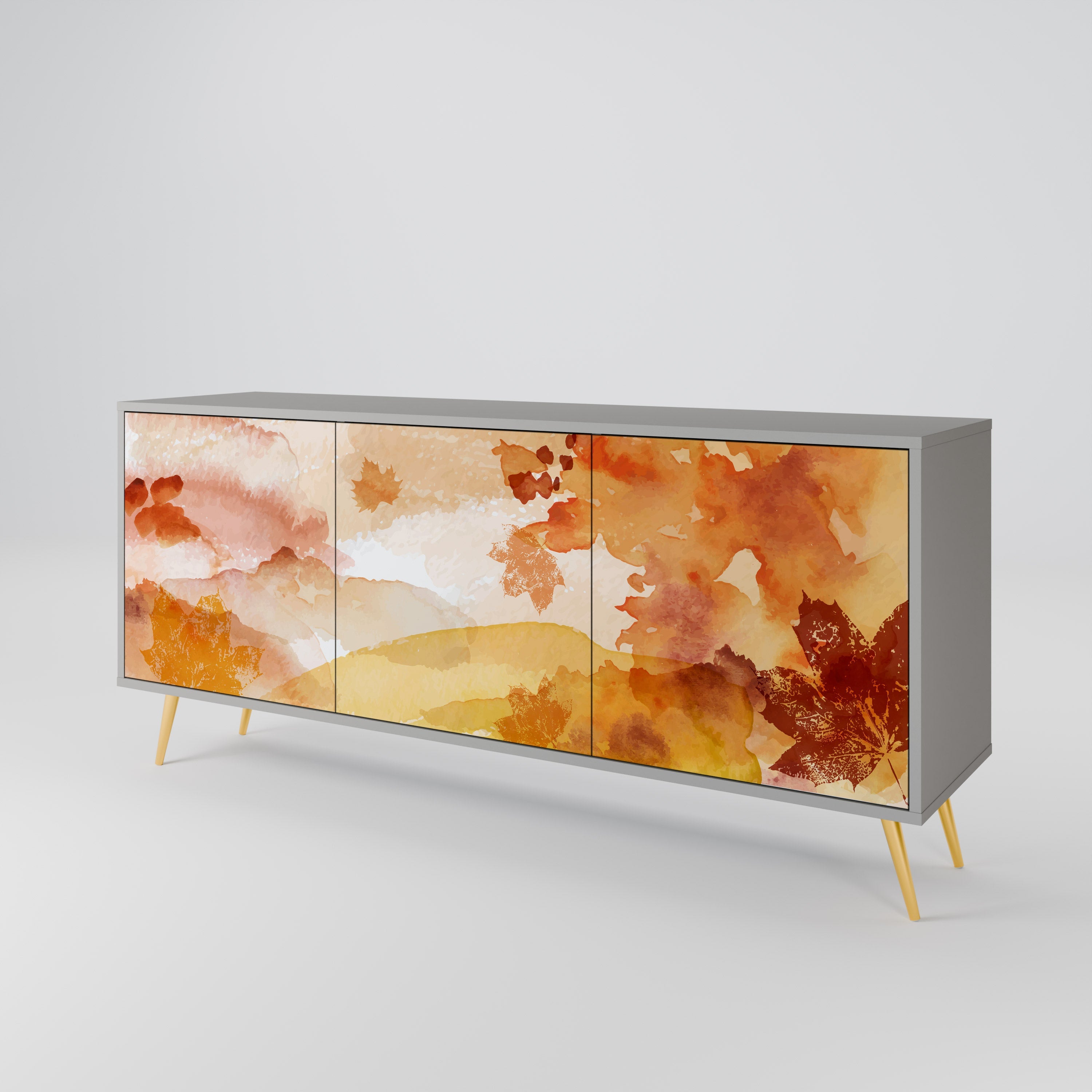 Buffet 3 portes TRACES OF AUTUMN finition grise