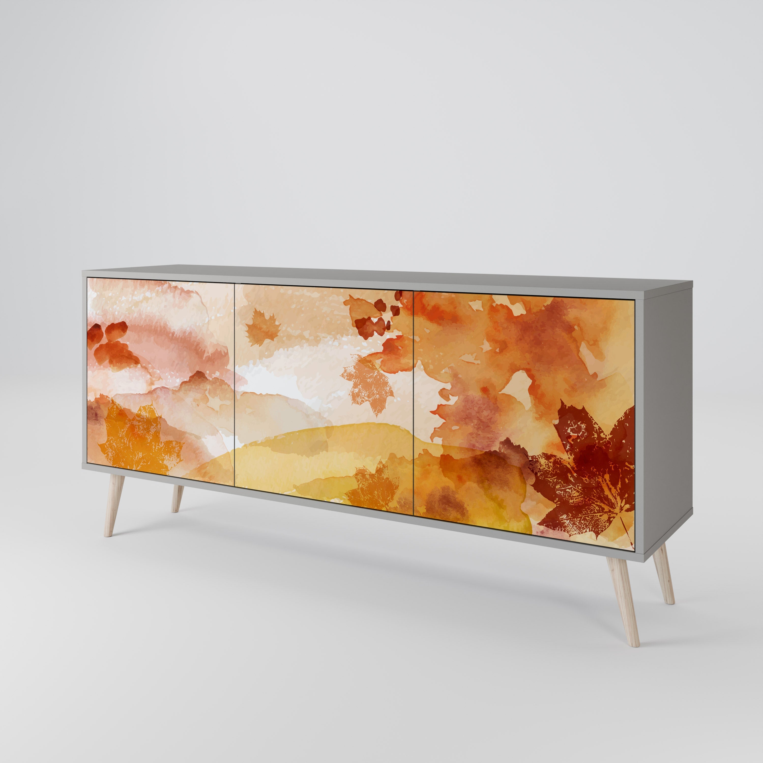 Buffet 3 portes TRACES OF AUTUMN finition grise