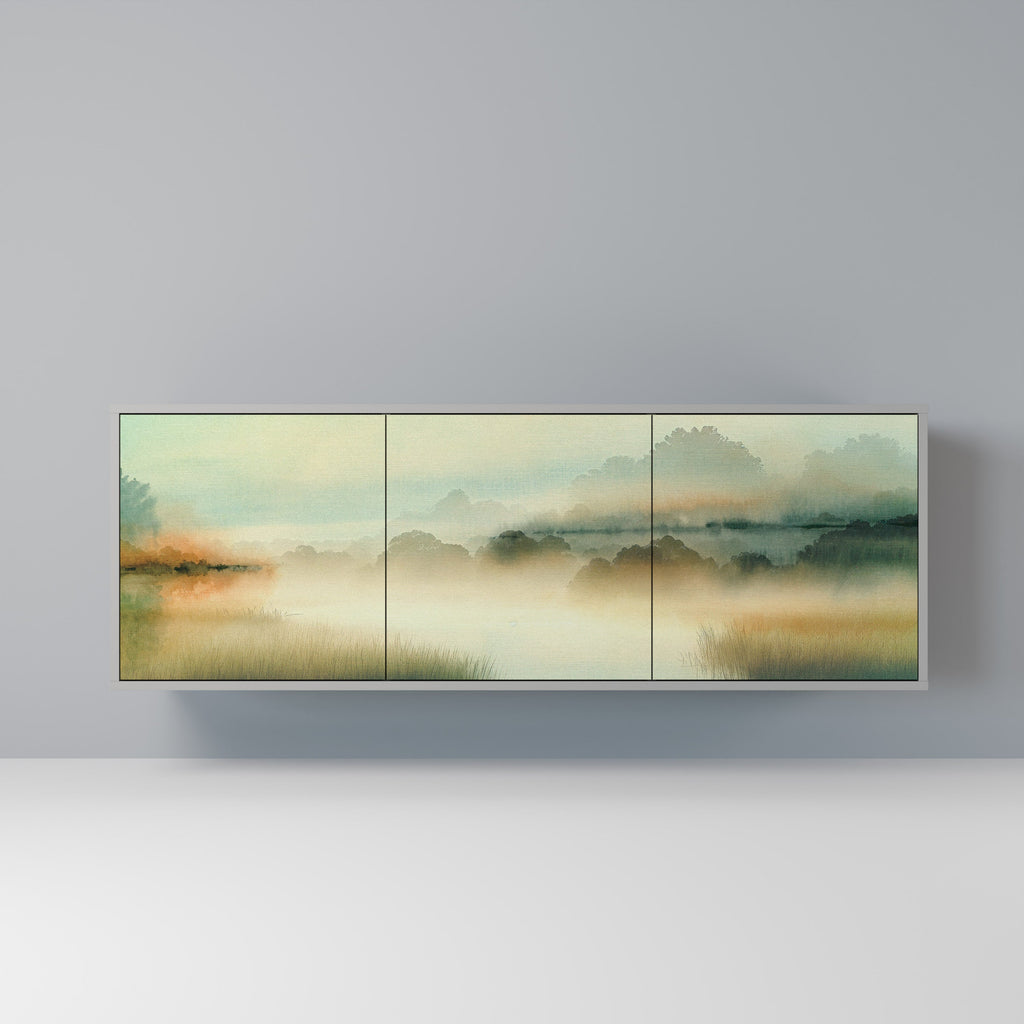 Buffet 3 portes MORNING BY THE LAKE en finition grise