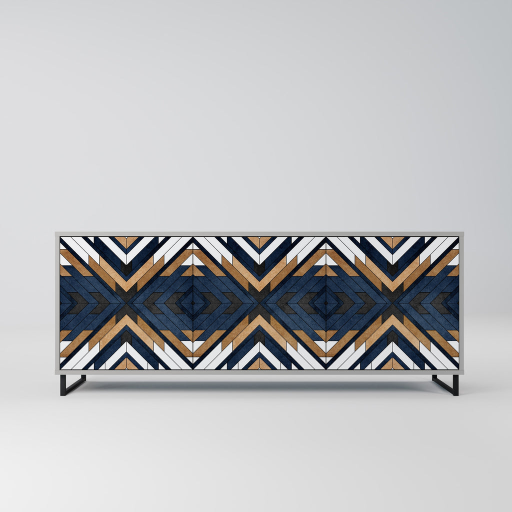 Buffet 3 portes ARTFUL GEOMETRY en finition grise