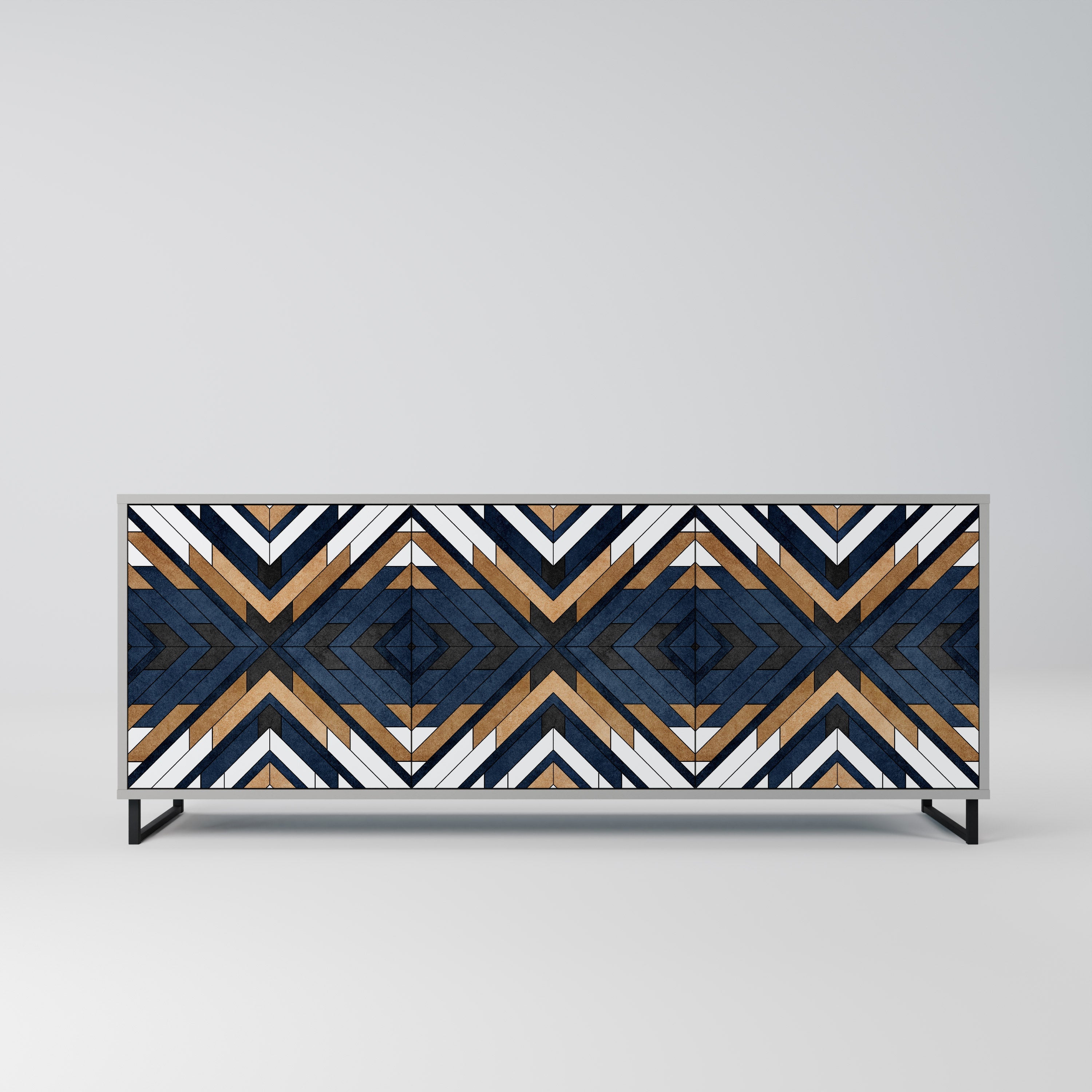 Buffet 3 portes ARTFUL GEOMETRY en finition grise