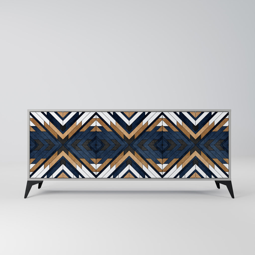 Buffet 3 portes ARTFUL GEOMETRY en finition grise