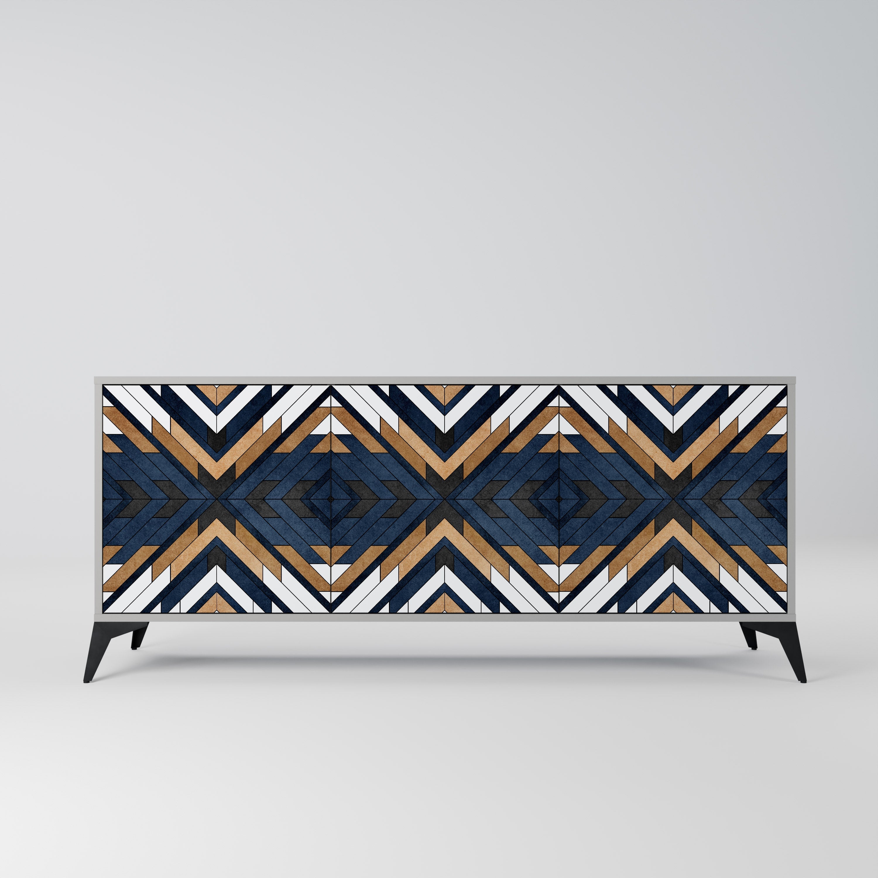 Buffet 3 portes ARTFUL GEOMETRY en finition grise