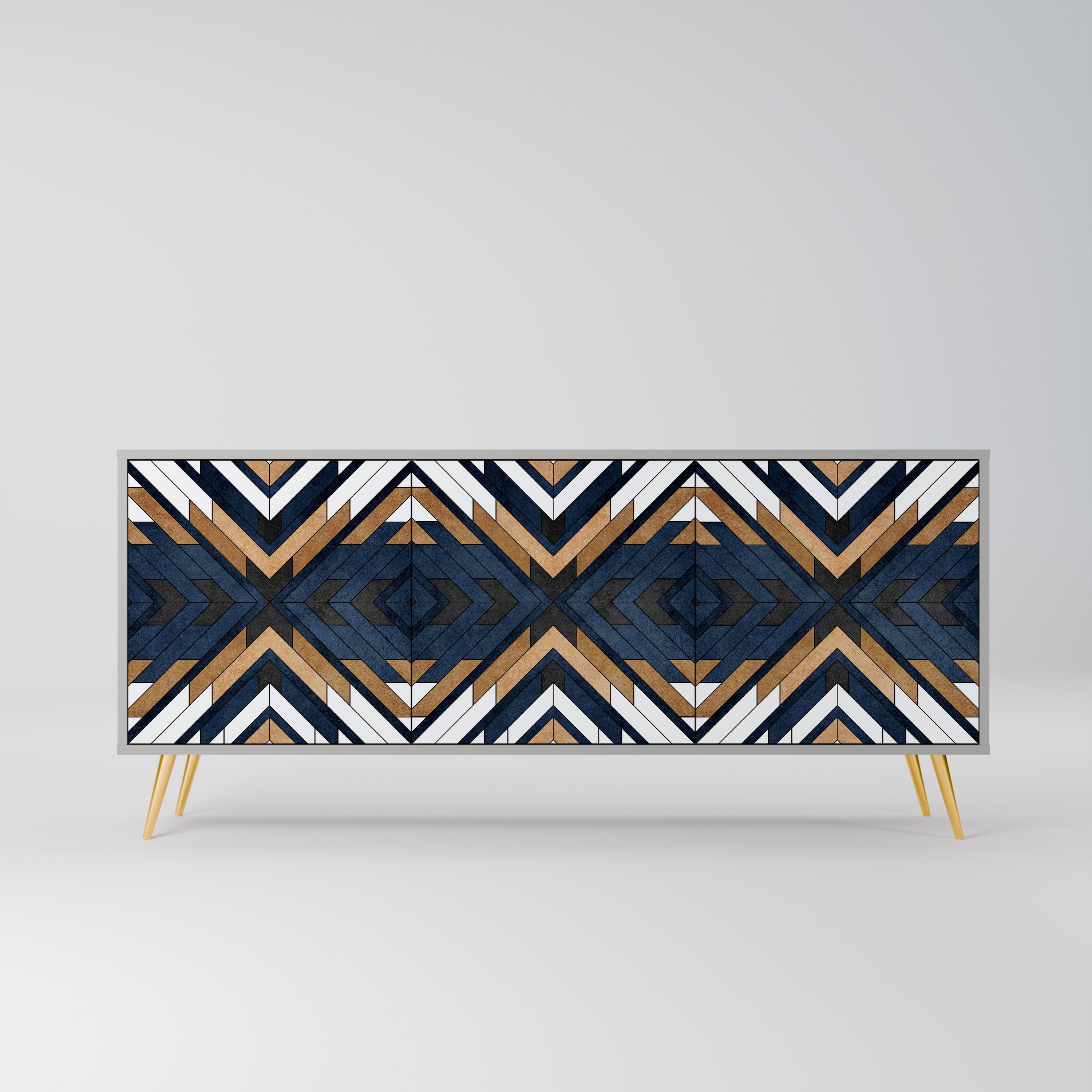 Buffet 3 portes ARTFUL GEOMETRY en finition grise