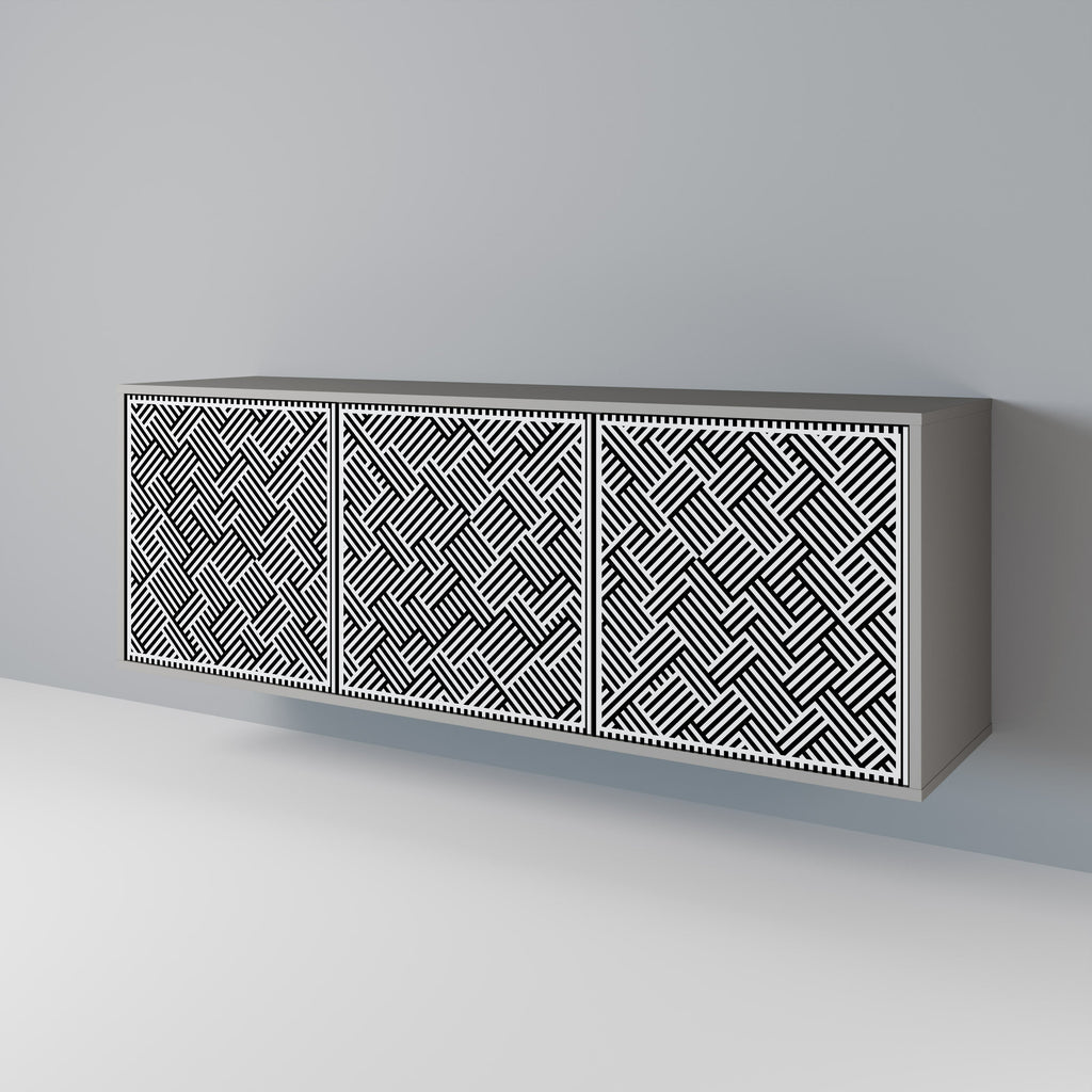 Buffet 3 portes SÉQUENCE TEMPORAIRE en finition grise