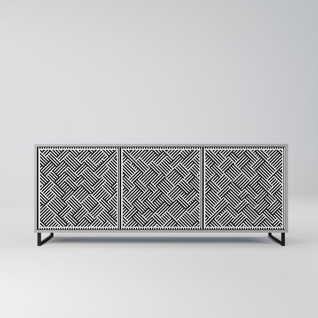 Buffet 3 portes SÉQUENCE TEMPORAIRE en finition grise