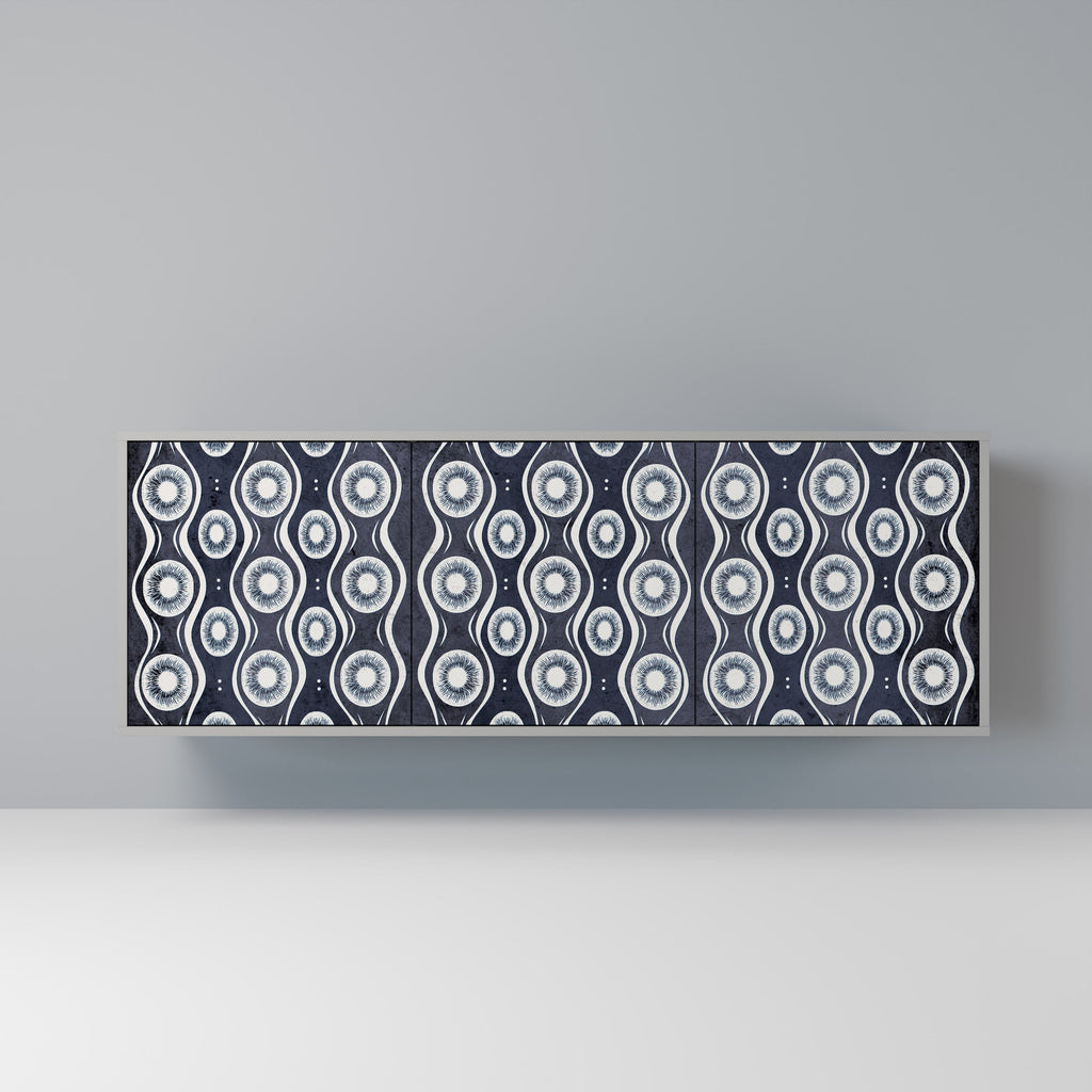 Buffet 3 portes GRAPHITE EYES finition grise