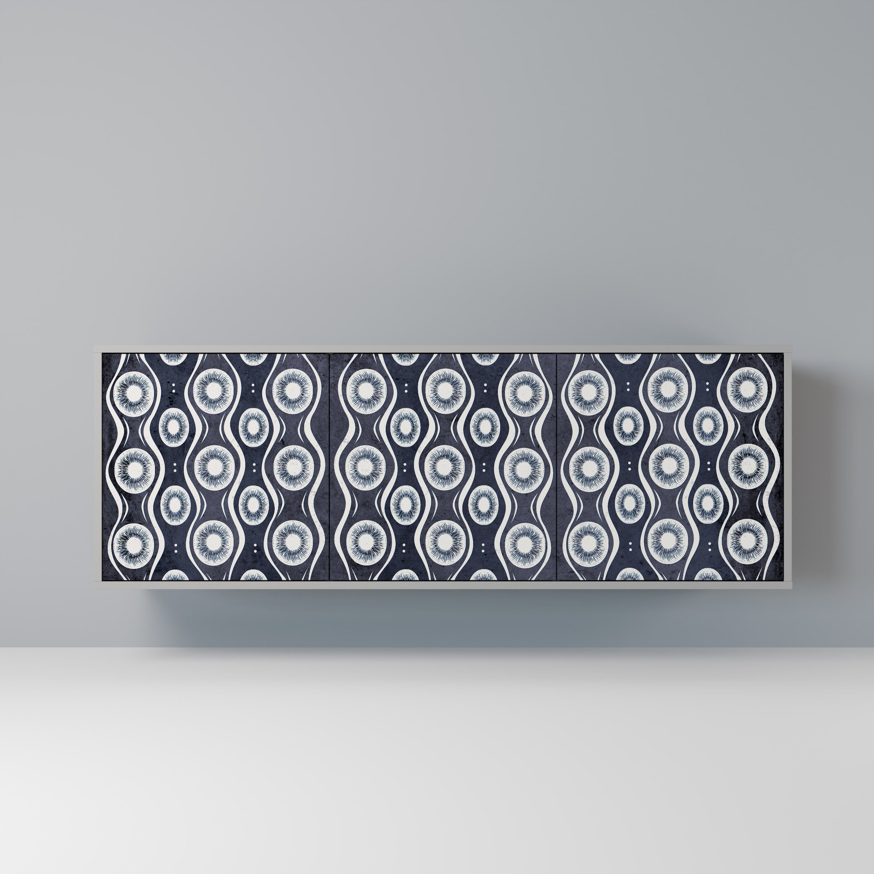 Buffet 3 portes GRAPHITE EYES finition grise