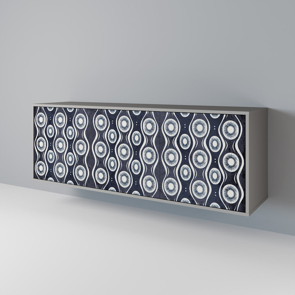 Buffet 3 portes GRAPHITE EYES finition grise