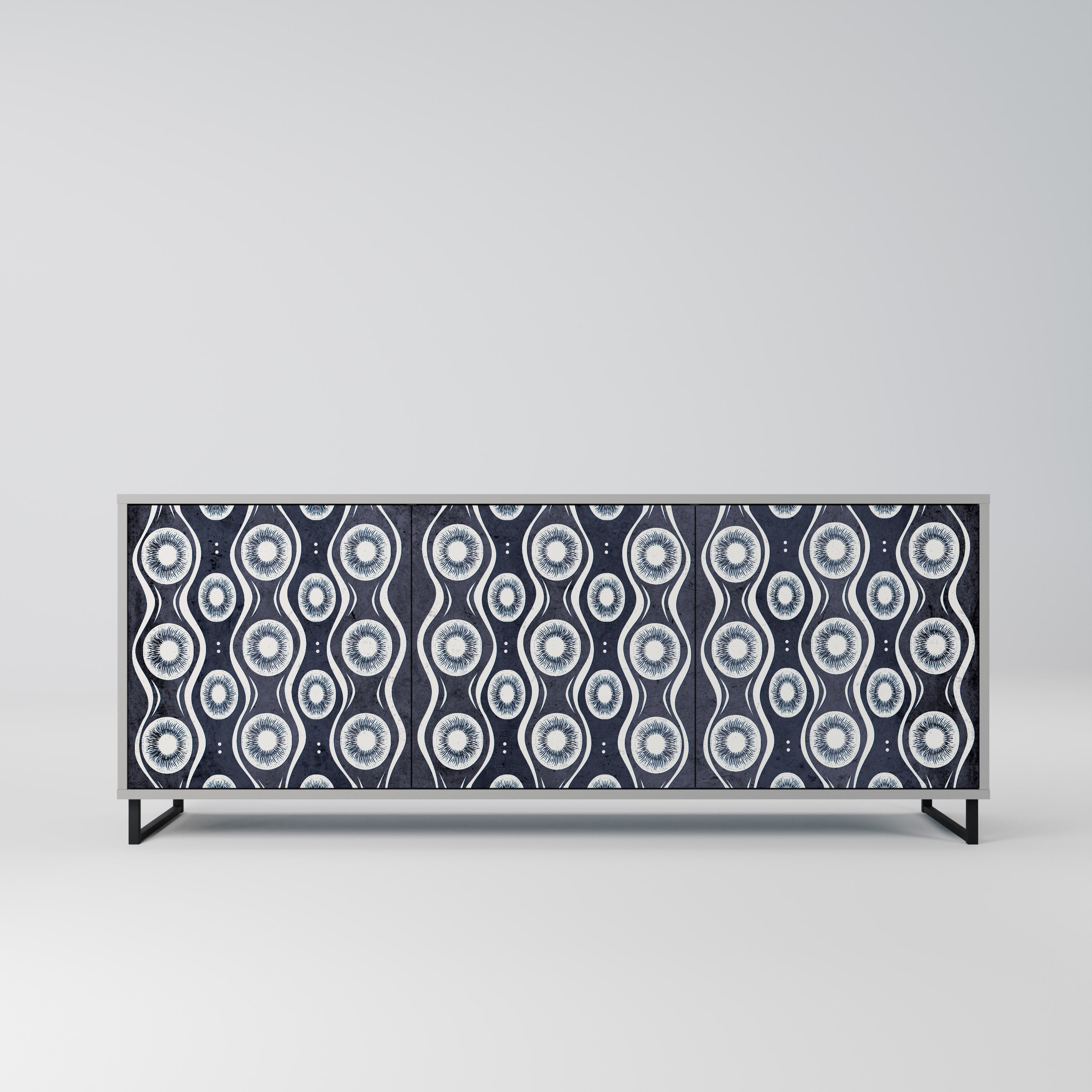 Buffet 3 portes GRAPHITE EYES finition grise