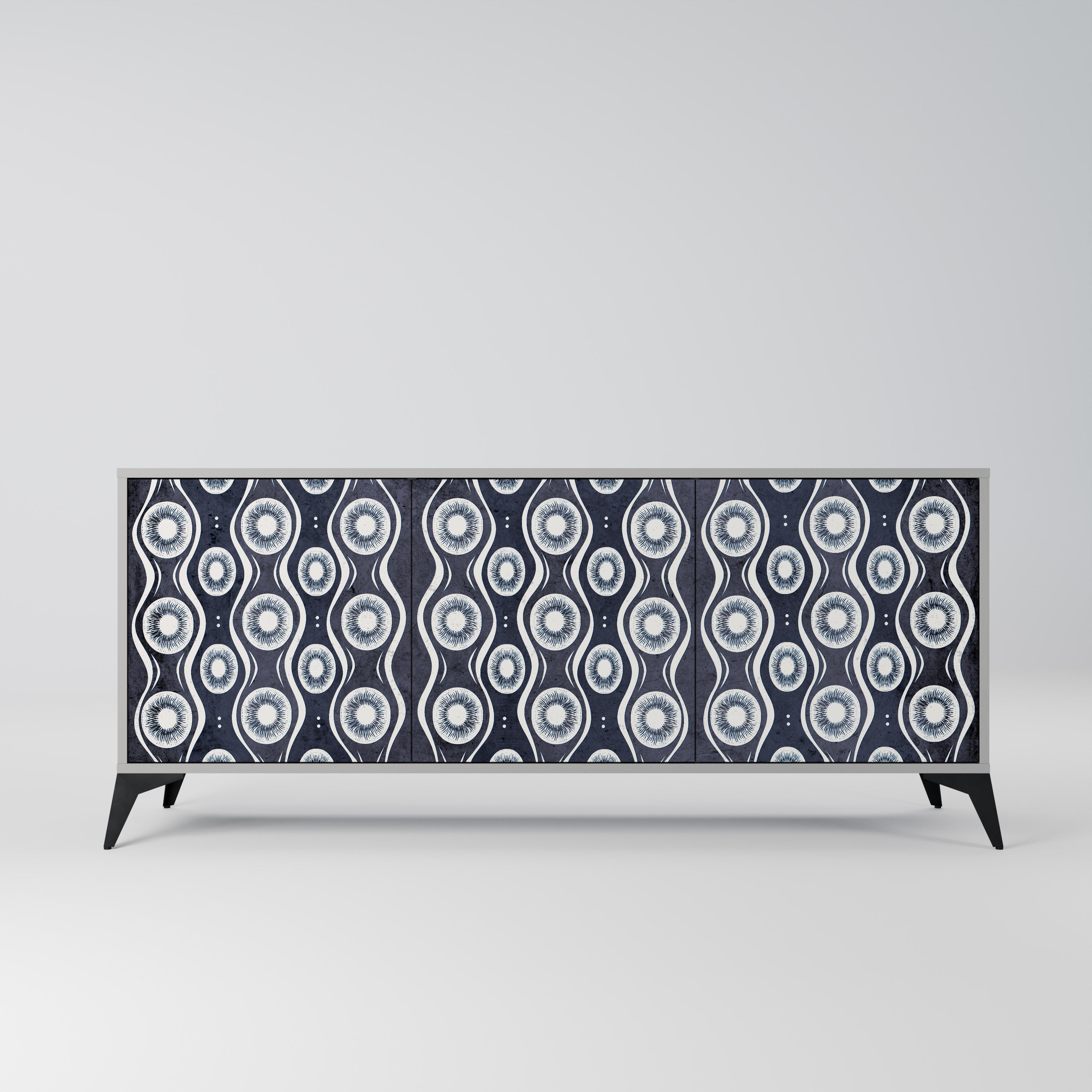 Buffet 3 portes GRAPHITE EYES finition grise