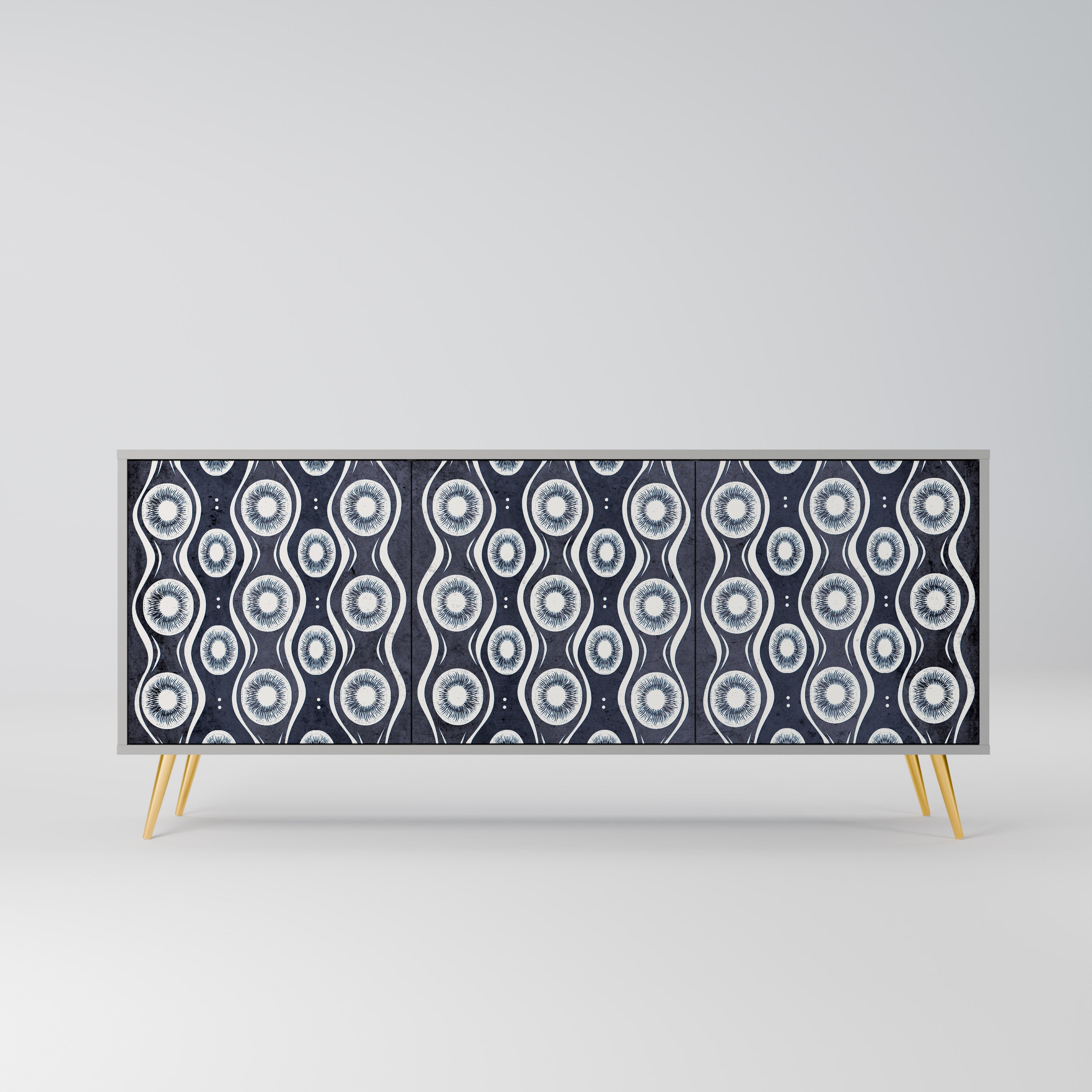 Buffet 3 portes GRAPHITE EYES finition grise