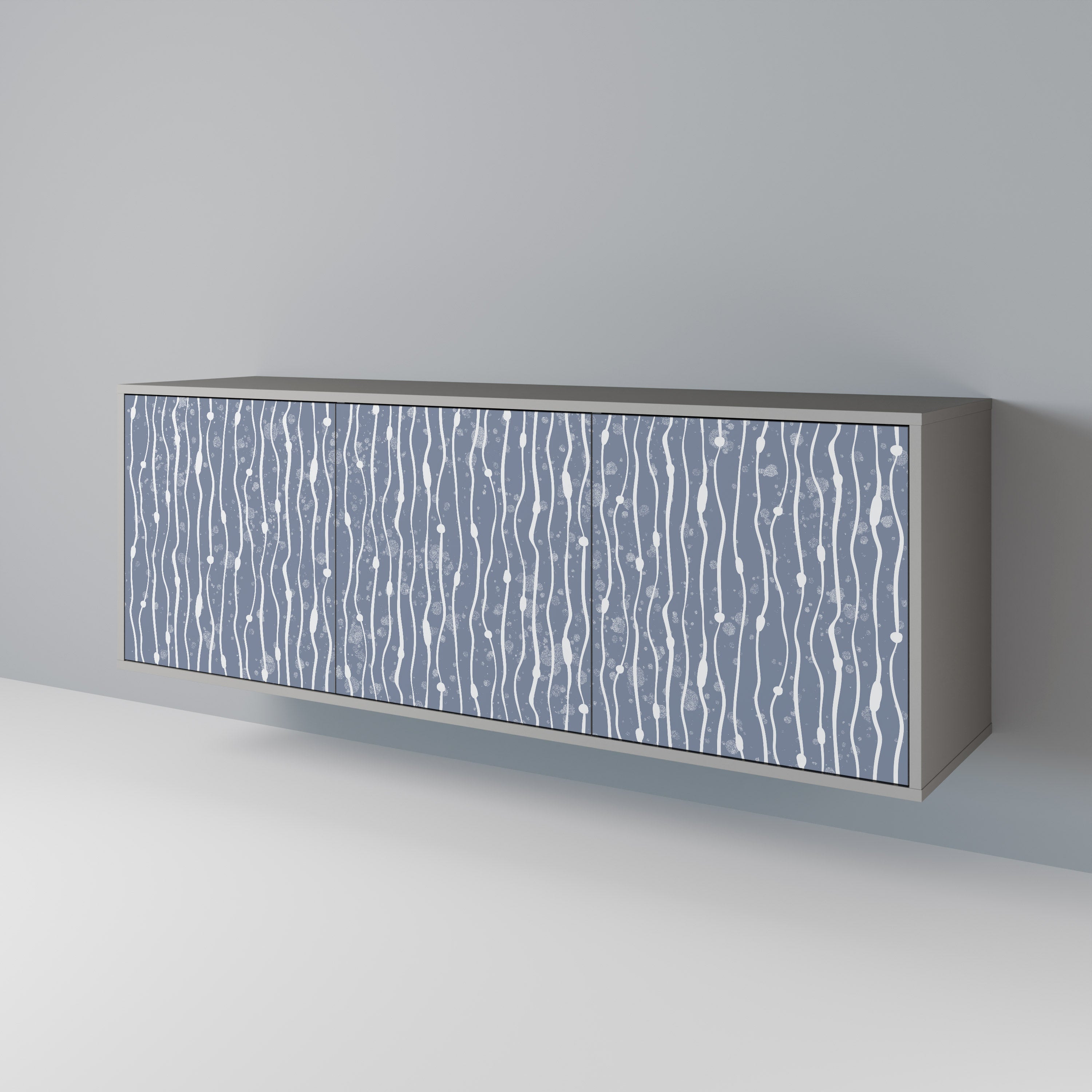 Buffet 3 portes GRAPHITE RAIN, finition grise