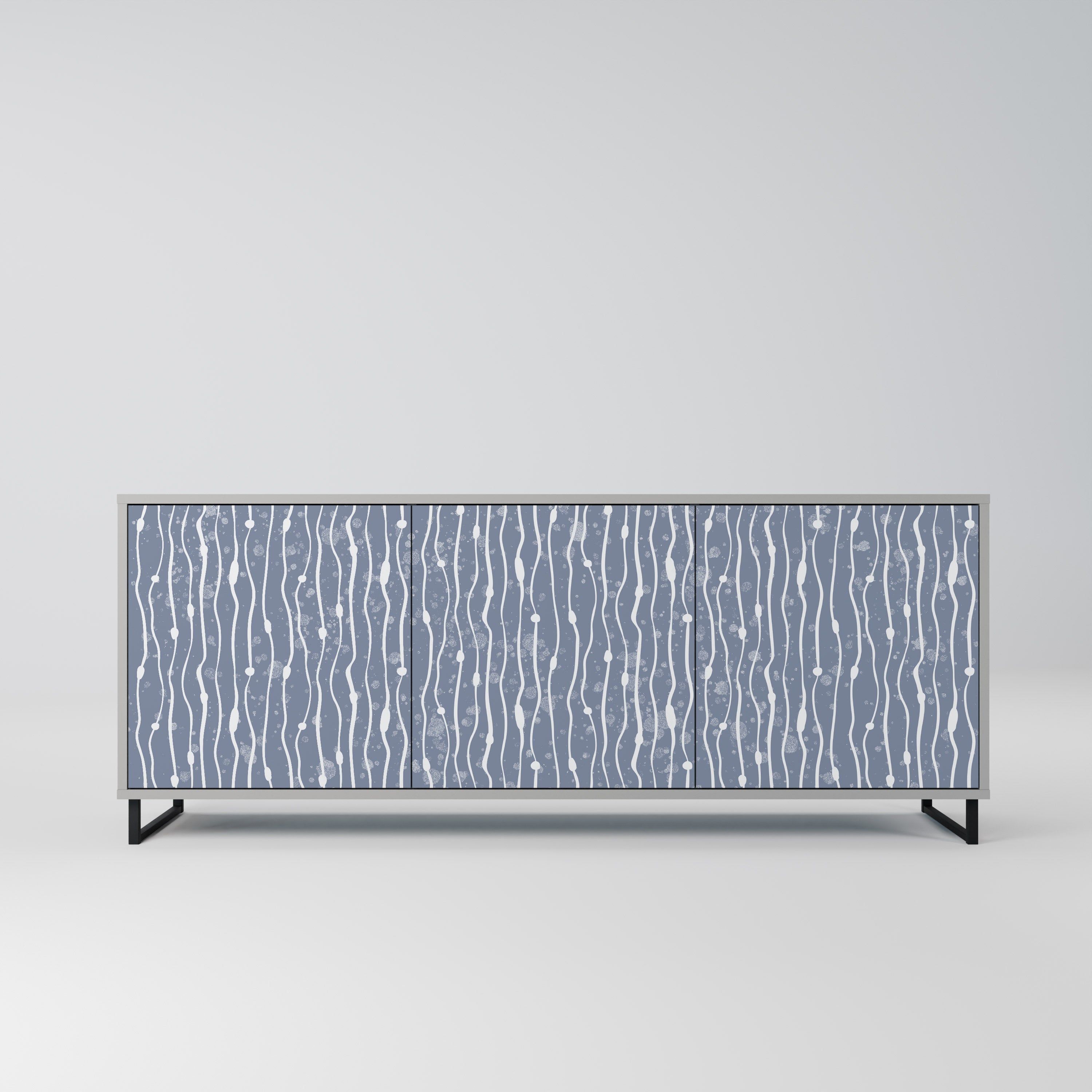 Buffet 3 portes GRAPHITE RAIN, finition grise