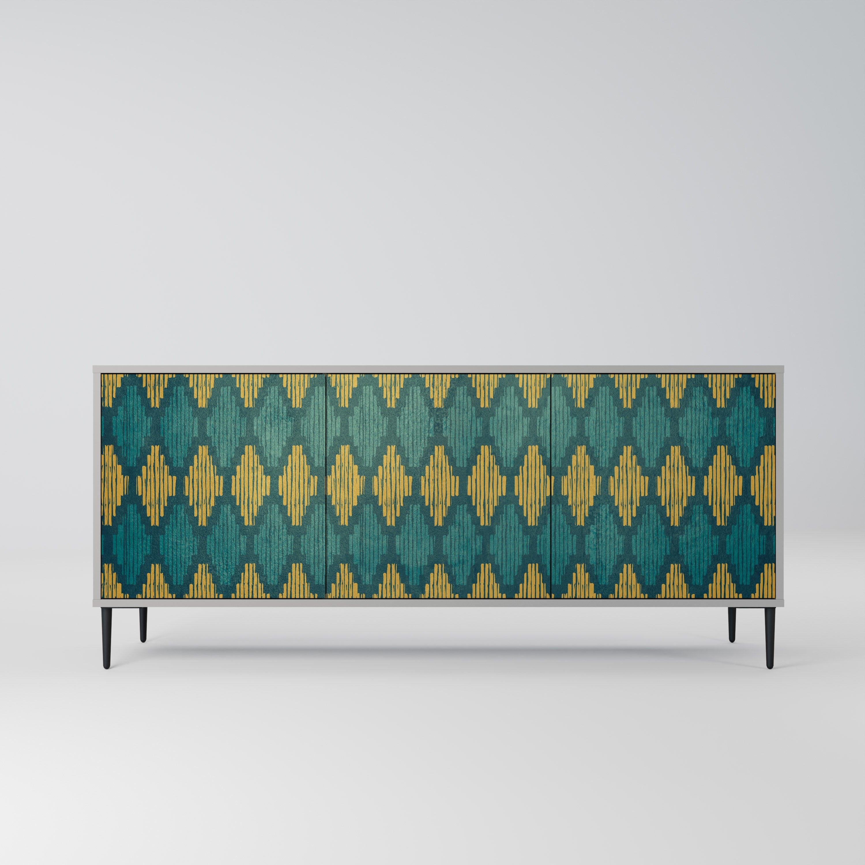 Buffet 3 portes POLYGONS finition grise