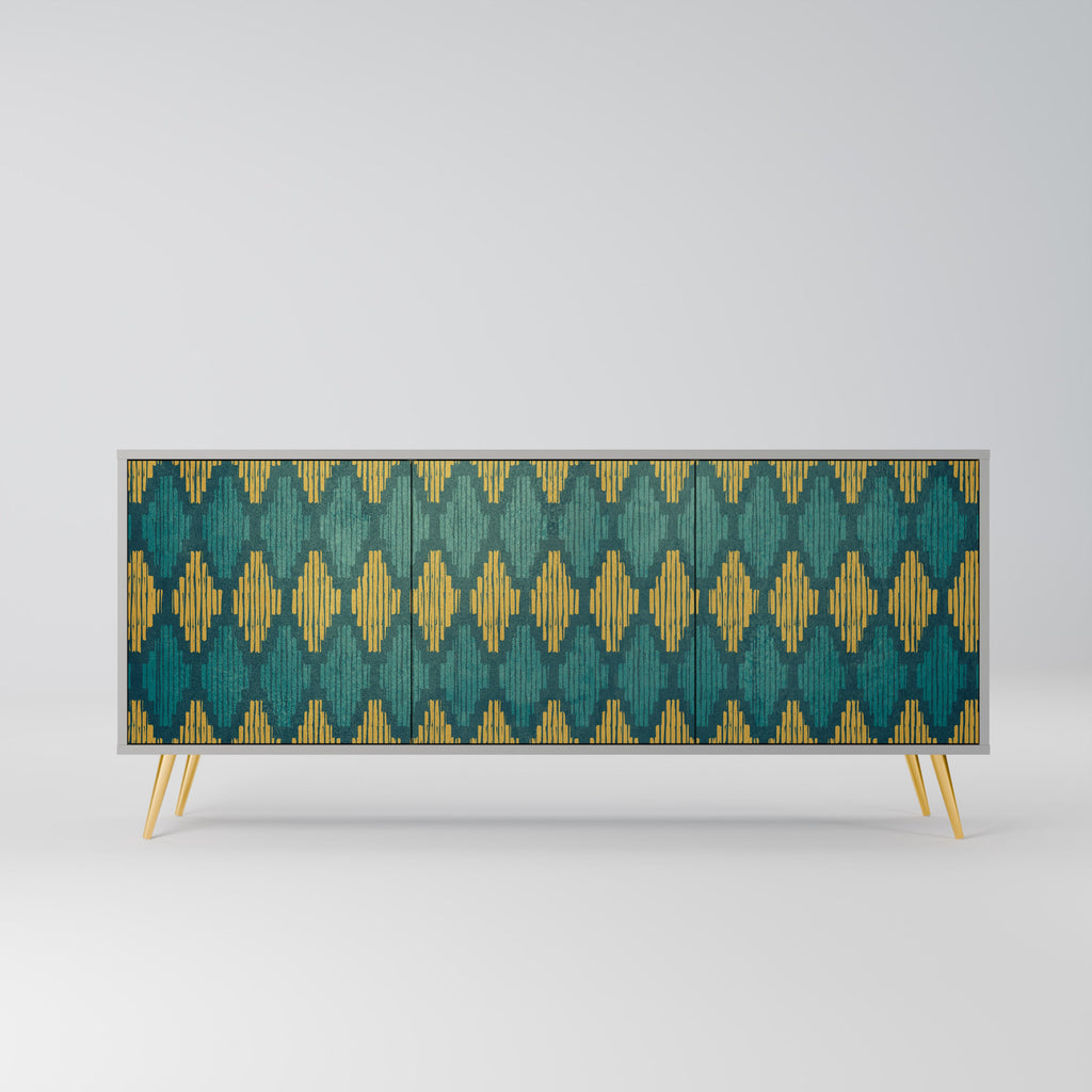 Buffet 3 portes POLYGONS finition grise