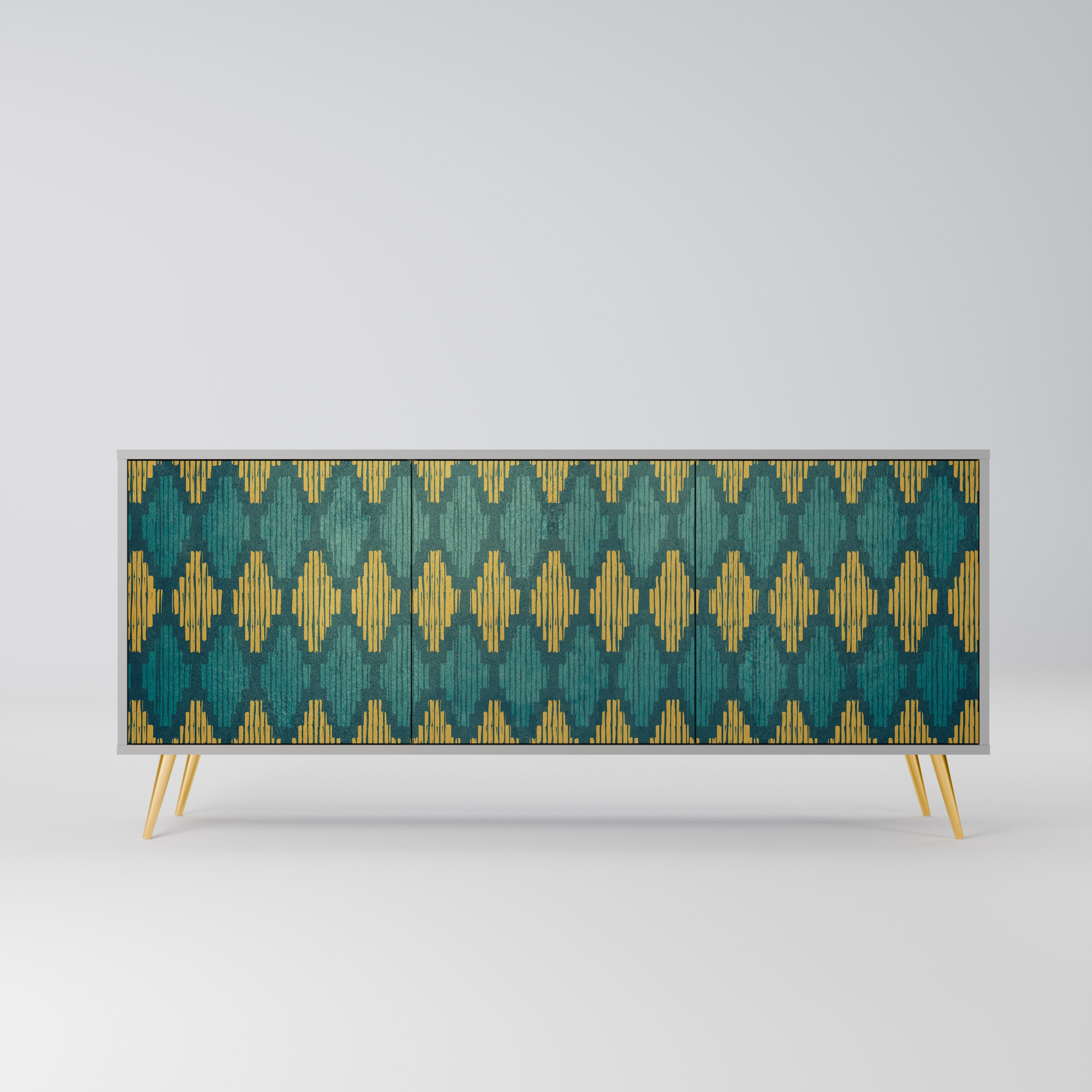 Buffet 3 portes POLYGONS finition grise