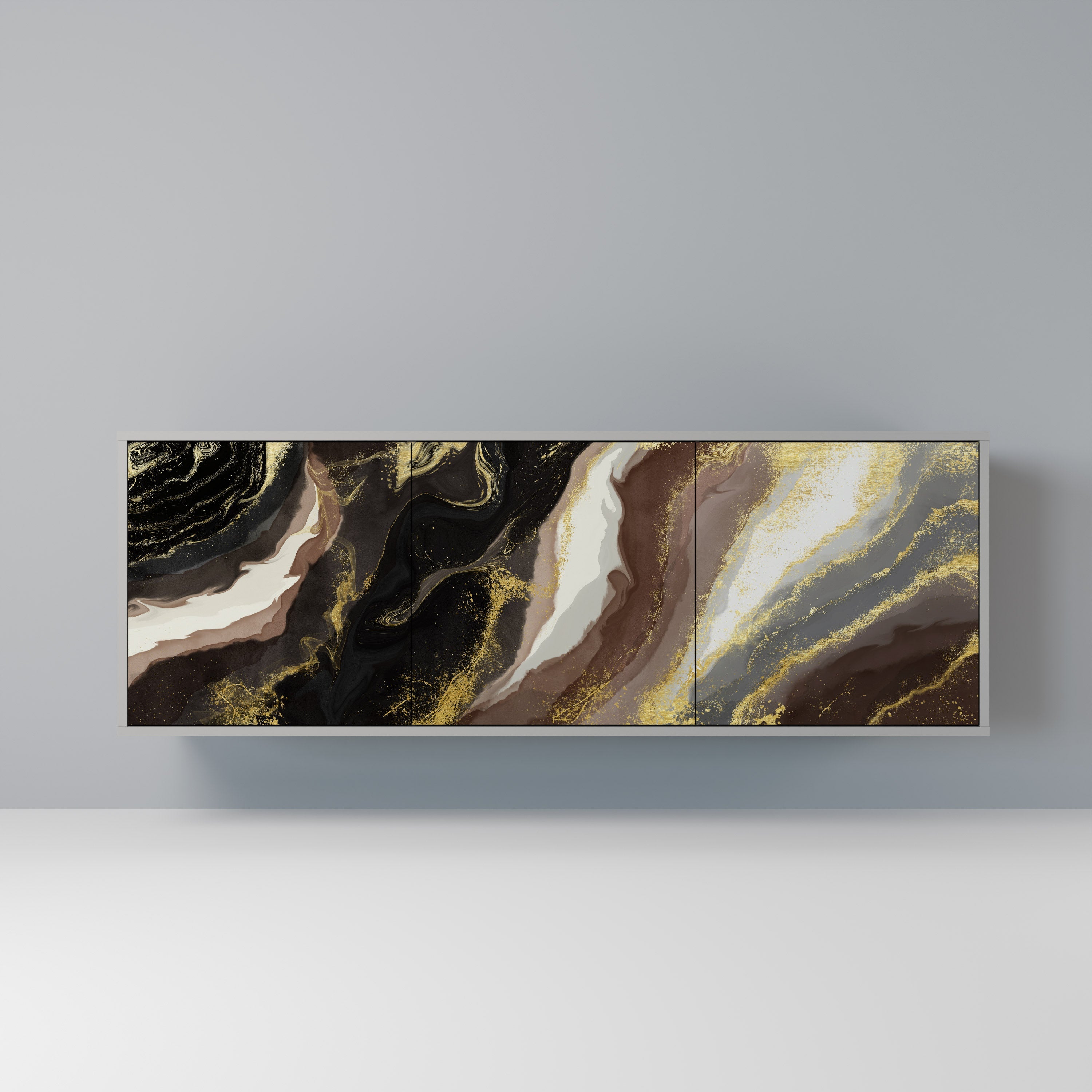 Buffet 3 portes GOLD DUST finition grise