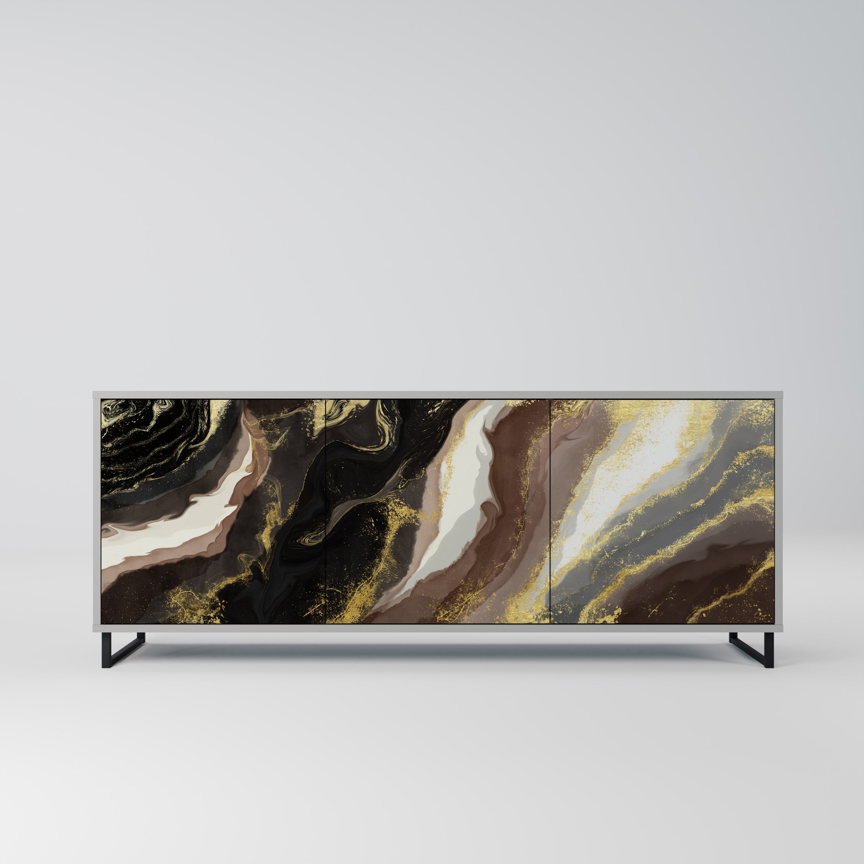 Buffet 3 portes GOLD DUST finition grise