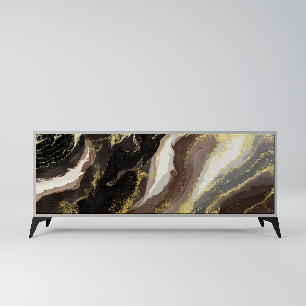 Buffet 3 portes GOLD DUST finition grise