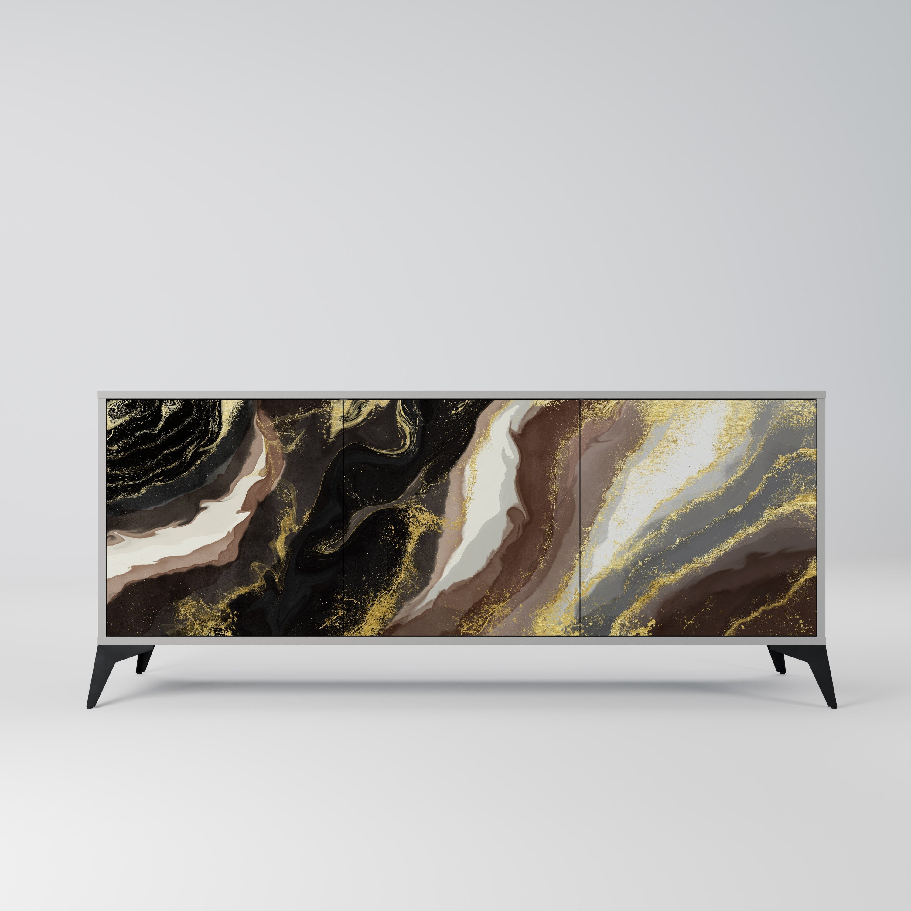 Buffet 3 portes GOLD DUST finition grise