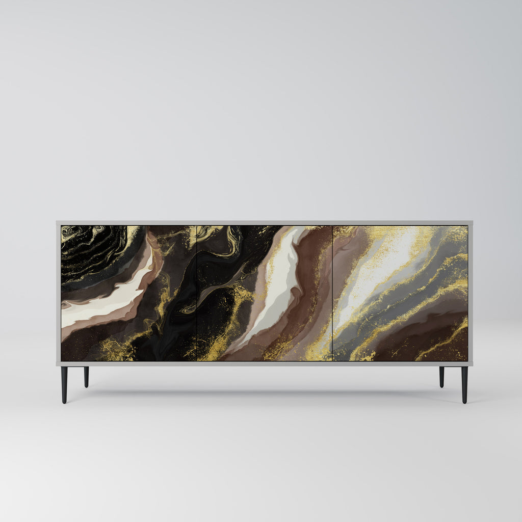 Buffet 3 portes GOLD DUST finition grise