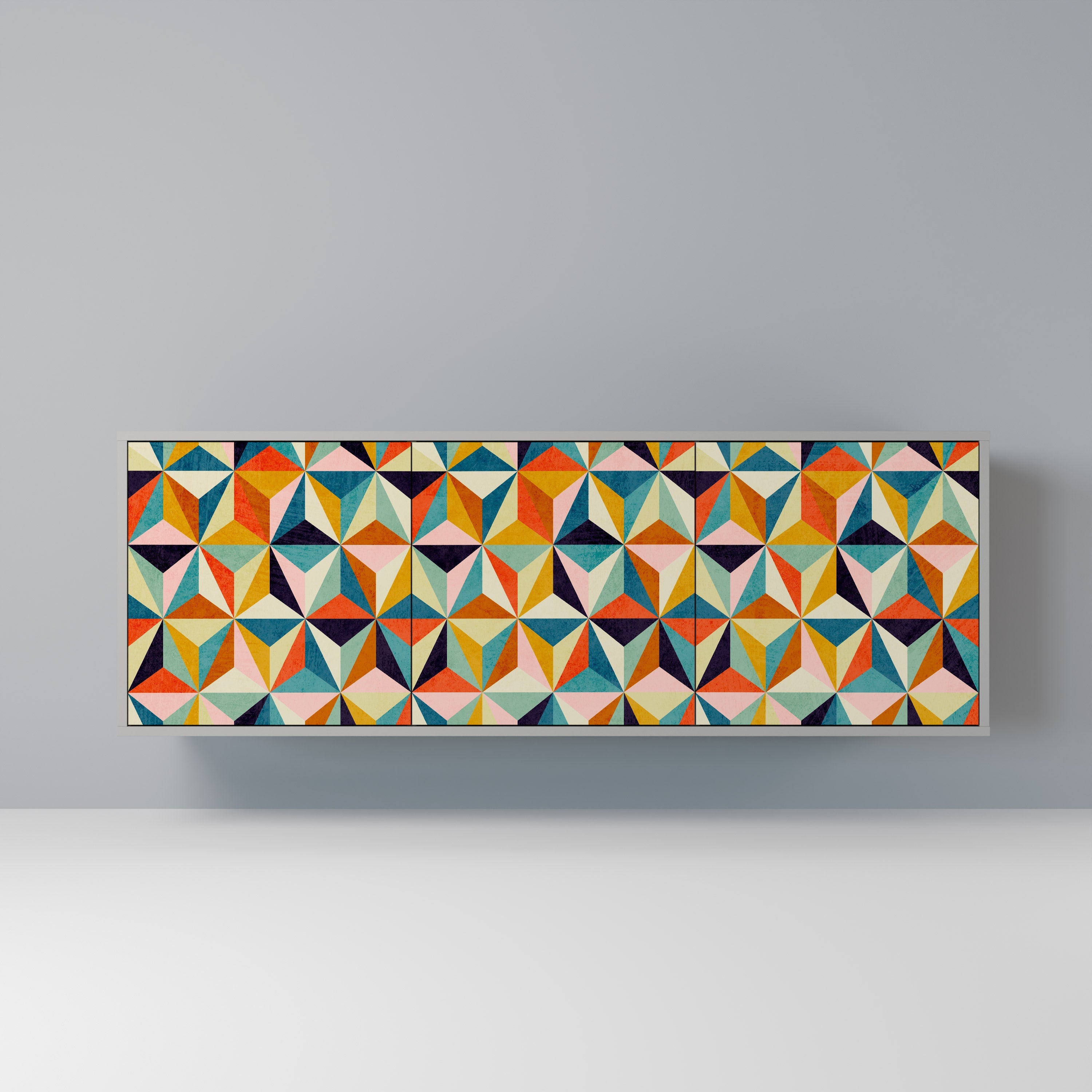 Buffet 3 portes TESSELATE TREASURES finition grise